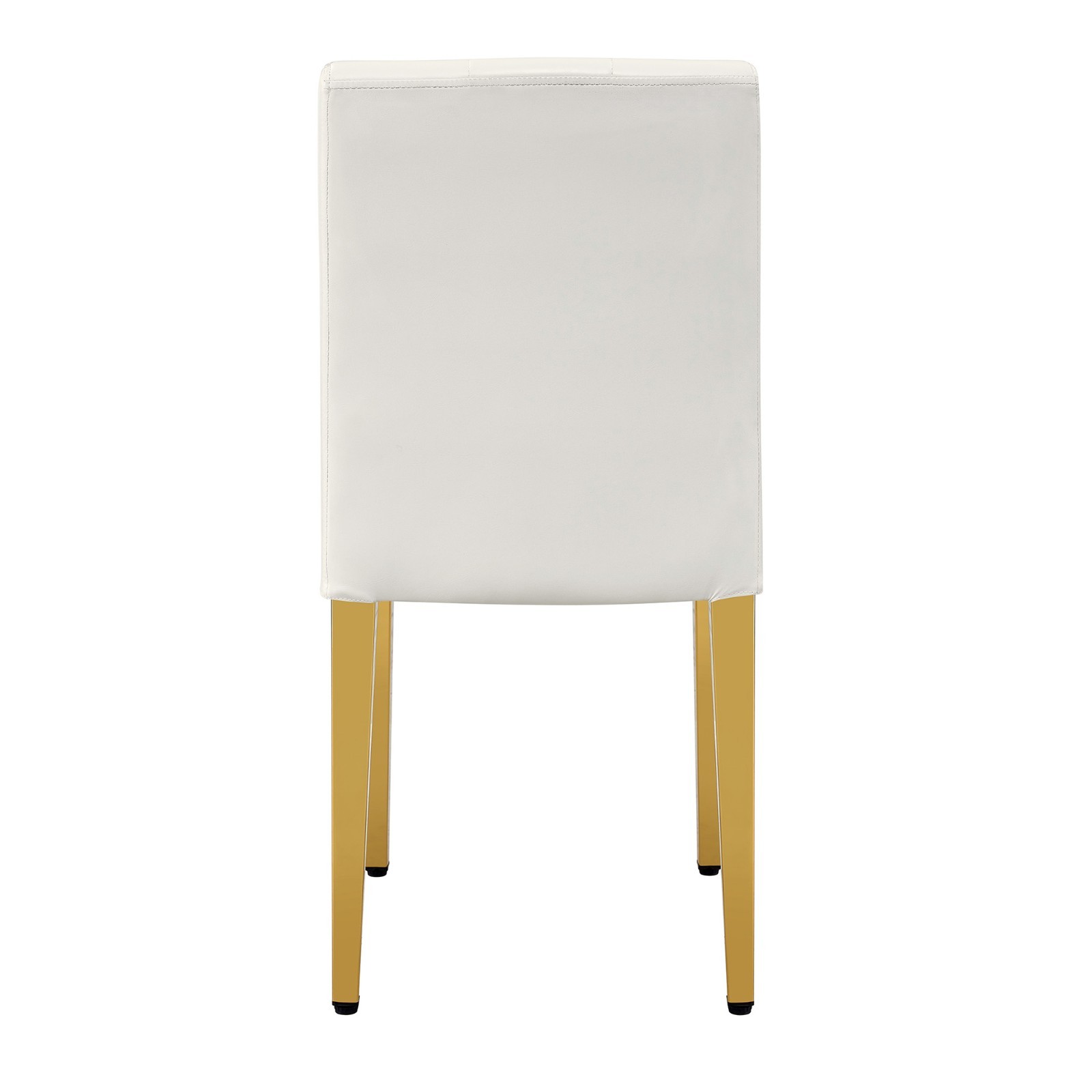 White PU Chairs 4-Pack-Ergonomic Backrest & Golden Metal Legs