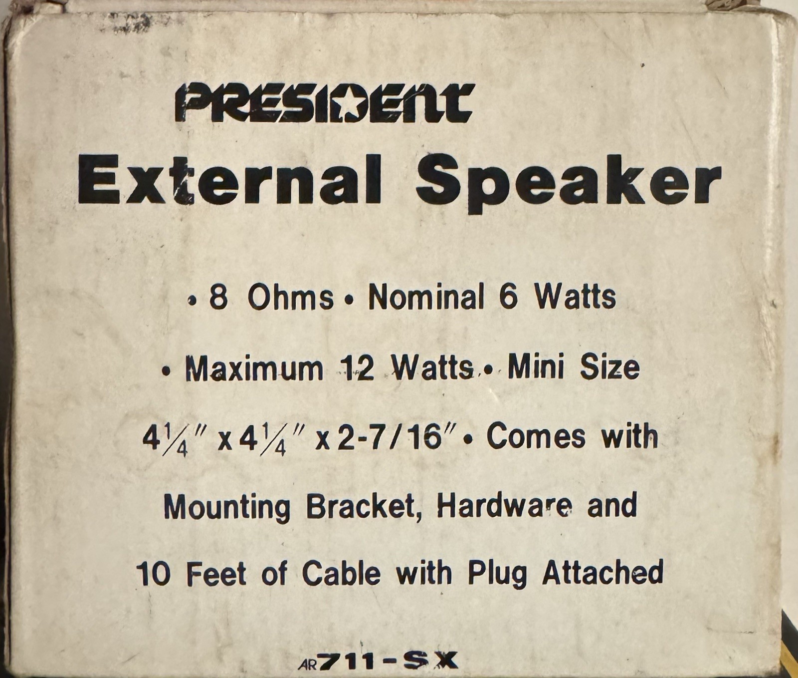 President External Speaker Model#711-SX Black