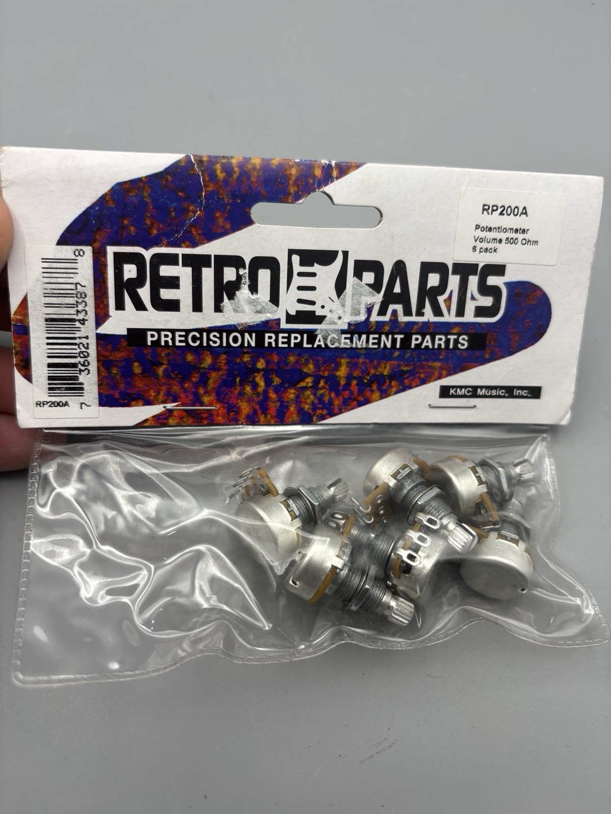 Retro Parts RP200A 500 Ohm Volume Potentiometer Guitar Pots 6 Pack