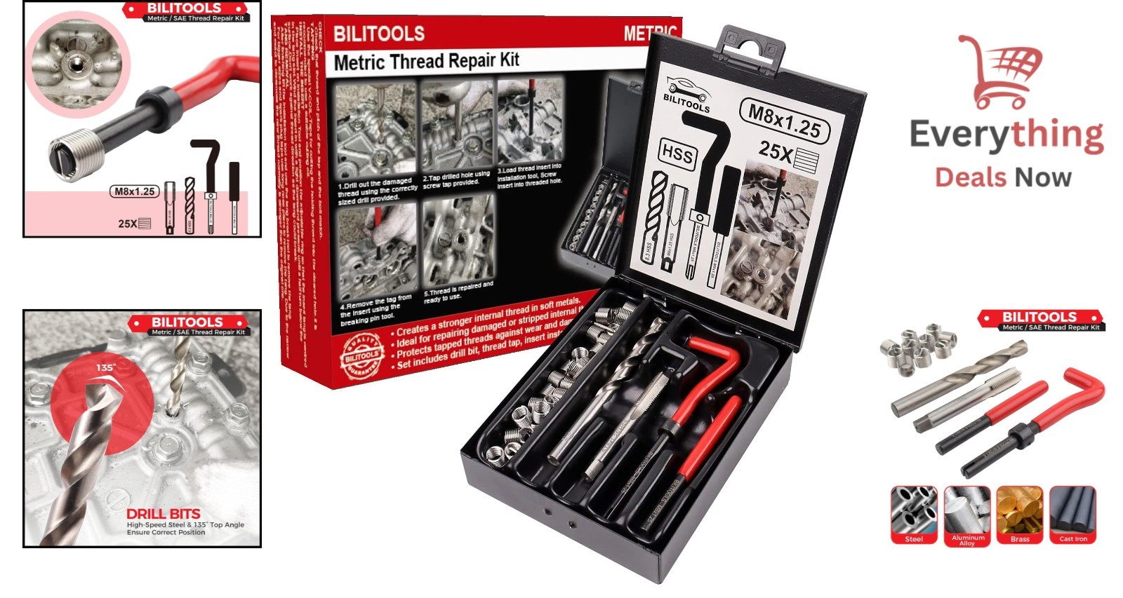 Versatile M8x1.25 Helicoil Repair Kit - Durable, Efficient Thread Restoration