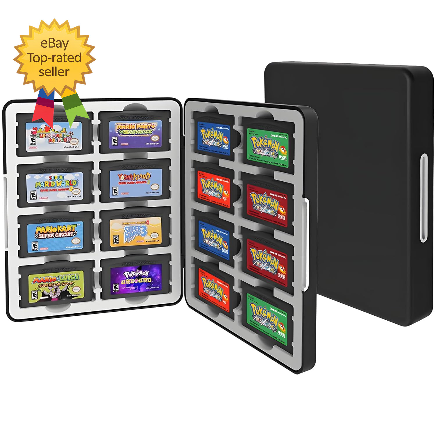 GBA Game Case Compatible with Game Boy Advance, Holds 16 GBA Game Cartridges Sil