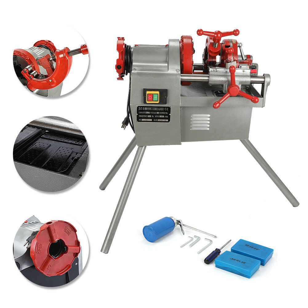 Electric Pipe Threader Machine 1/2"-2" Threading Cutter, Deburrer Heavy Duty New