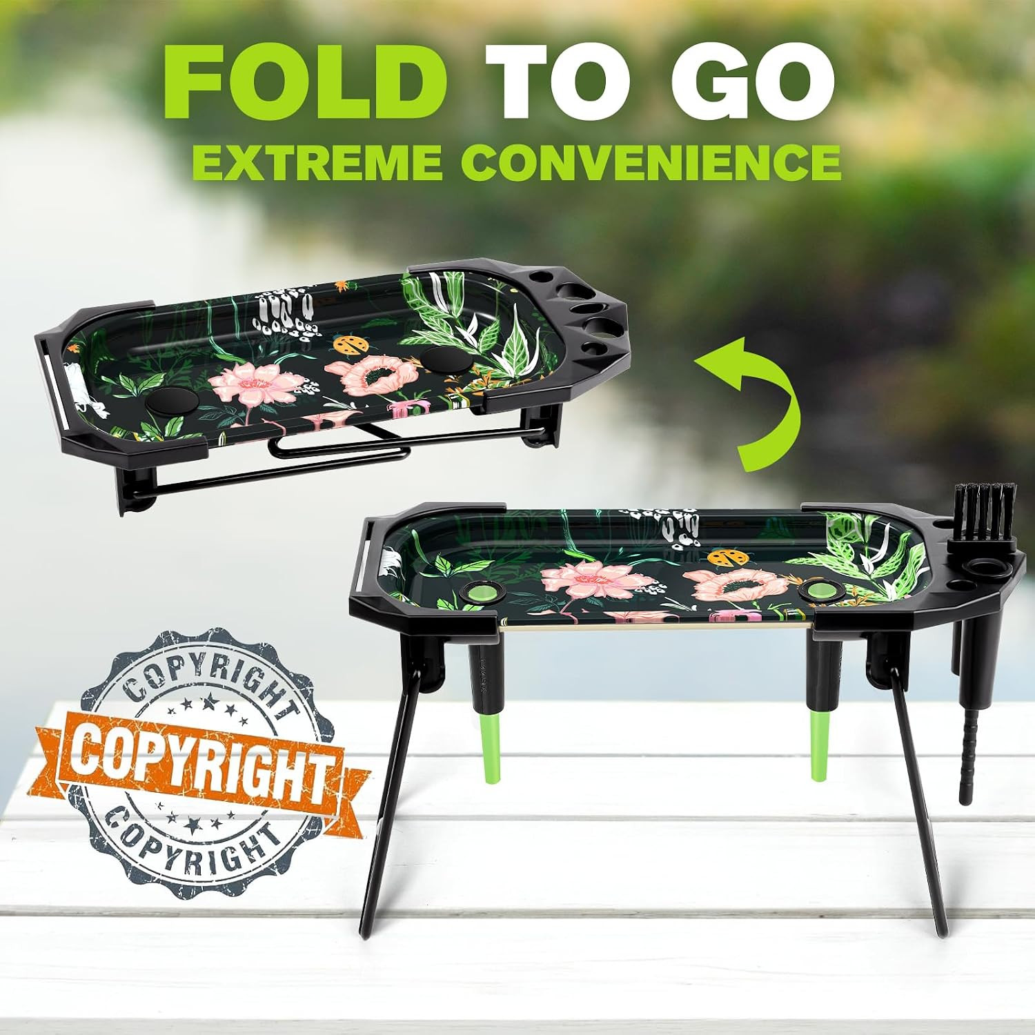 Metal Rolling Tray with Cone Loader, Cone Filler Roller, Rolling Machine & Tray