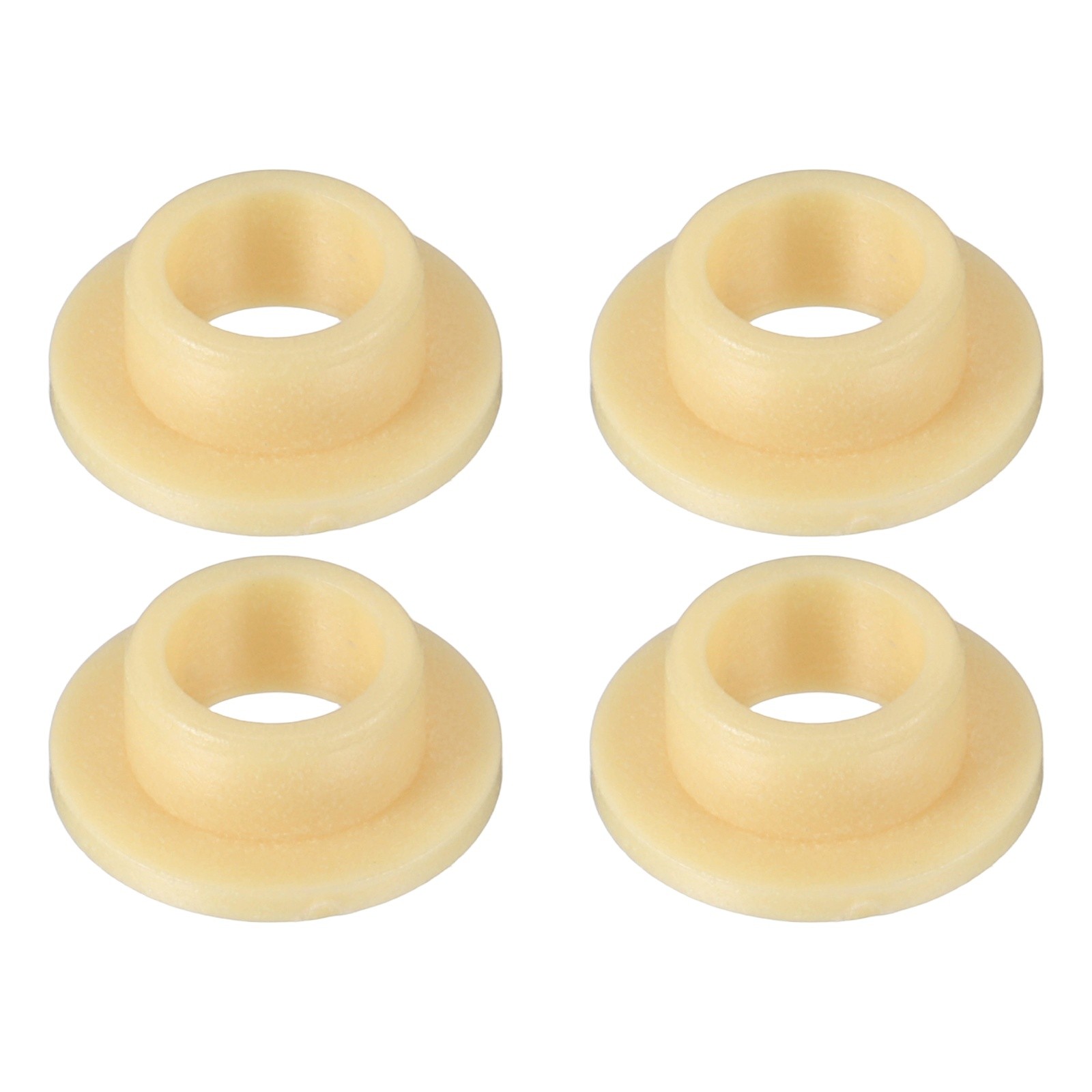 4Pcs Flanged Sleeve Bearing, ID 5mm x OD 7mm x Length 4mm POM Bushing, Yellow