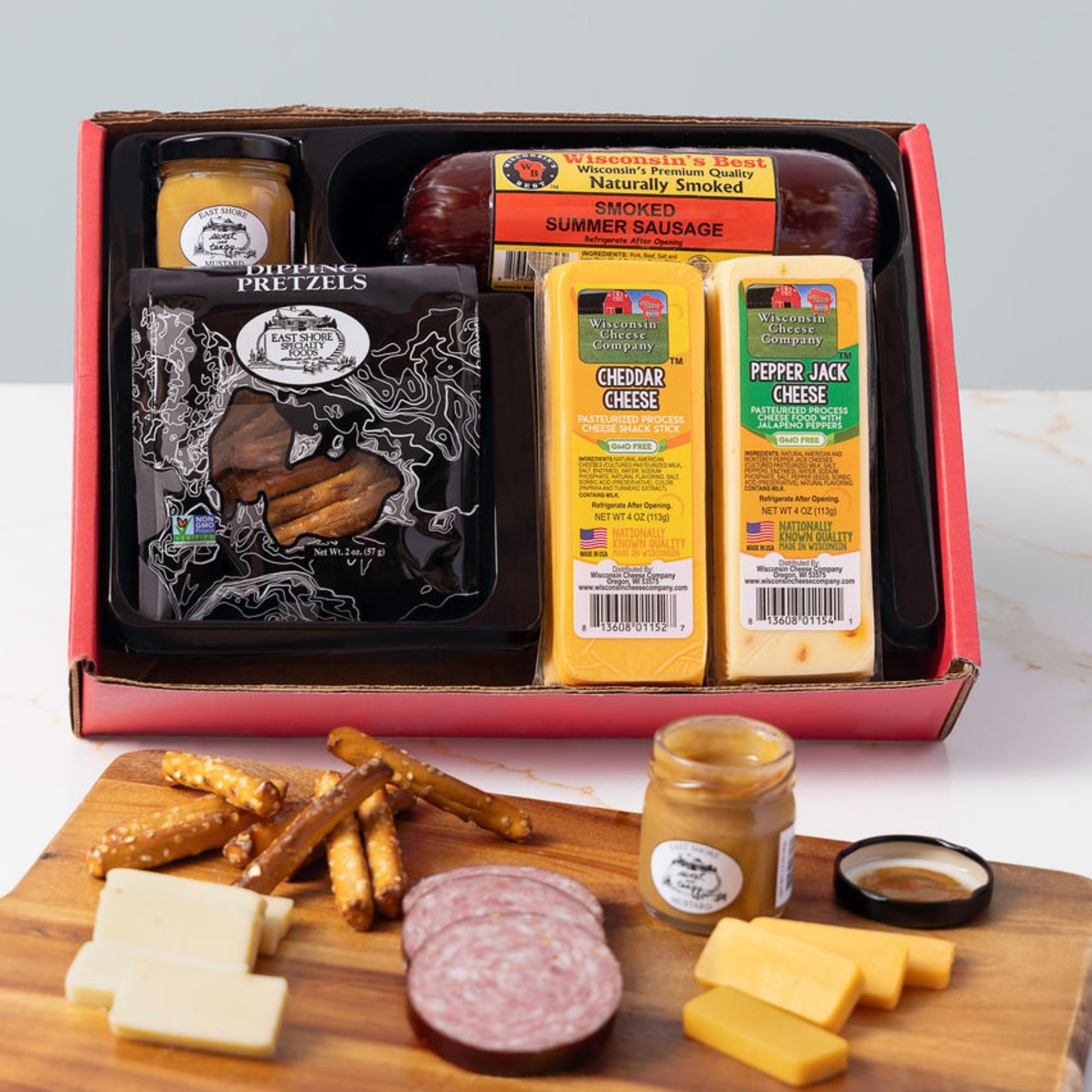 - Classic Holiday Snack Gift Box - 100% Wisconsin Cheddar & Pepper Jack Chees...