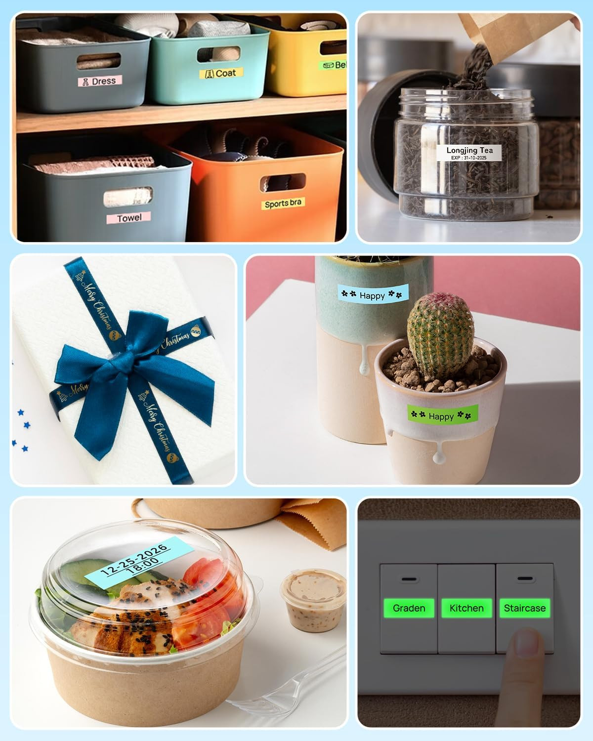 P12 Label Maker Machine with Tape, Bluetooth Small Thermal Label Printer with Mu