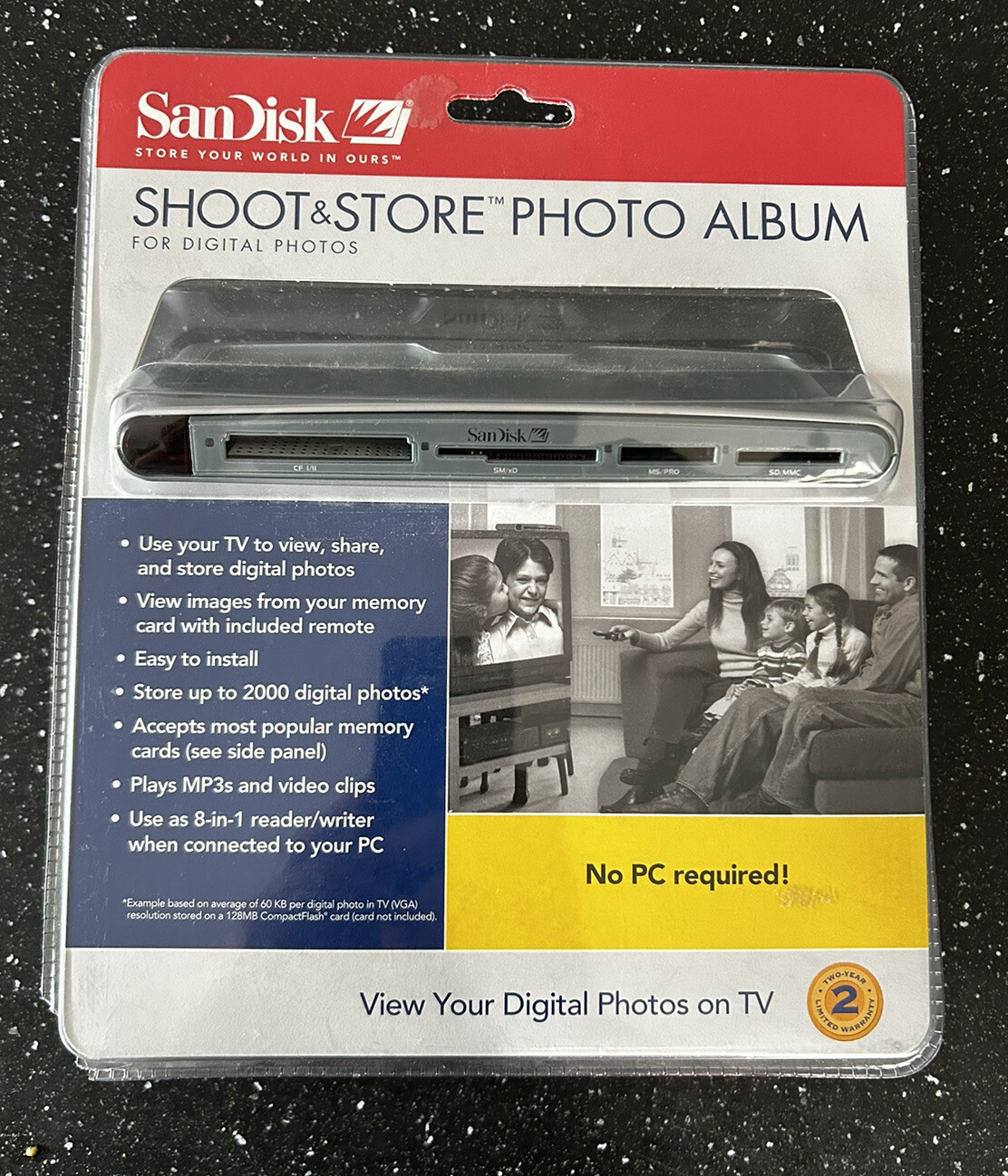 NEW SEALED SanDisk Photo Album 8 in 1 Card Reader, View Share Store Photos on TV