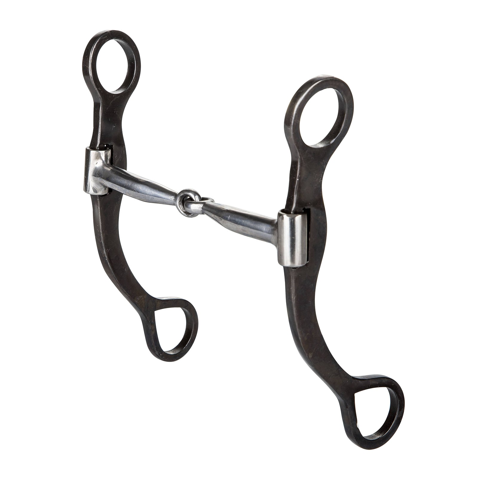 Tabelo Plain Cheek Snaffle Bit 5'' Light Black