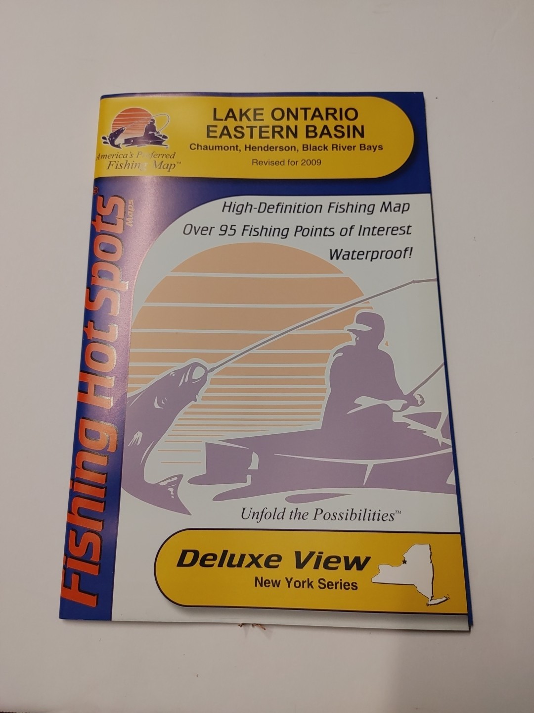 Lake Ontario Eastern Basin NY Series Fishing Hot Spots Waterproof Map Deluxe