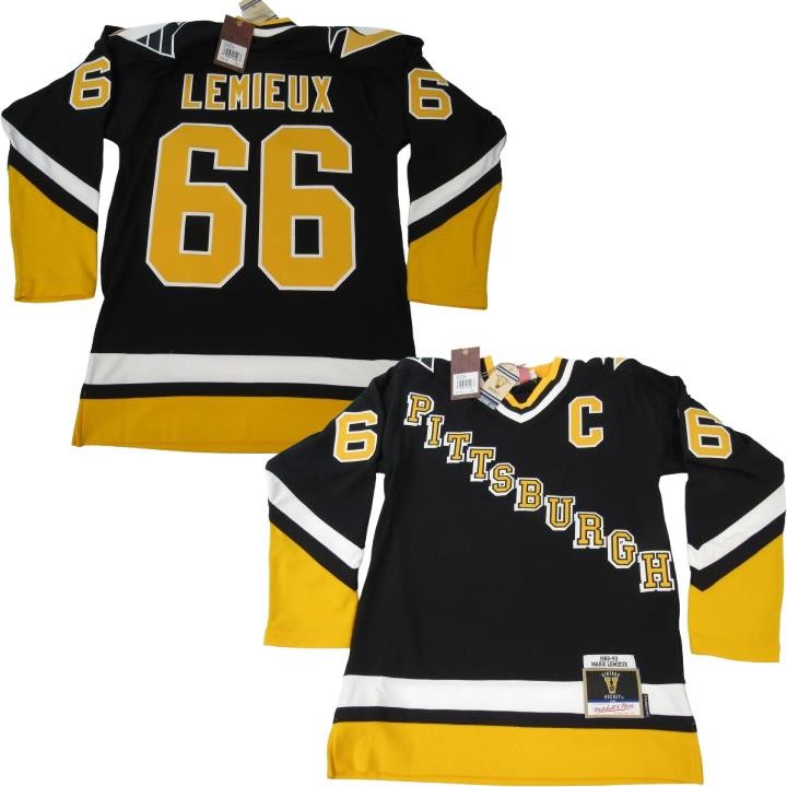 1992-93 Mario Lemieux #66 Pittsburgh Penguins Mens  Mitchell & Ness Jersey $225