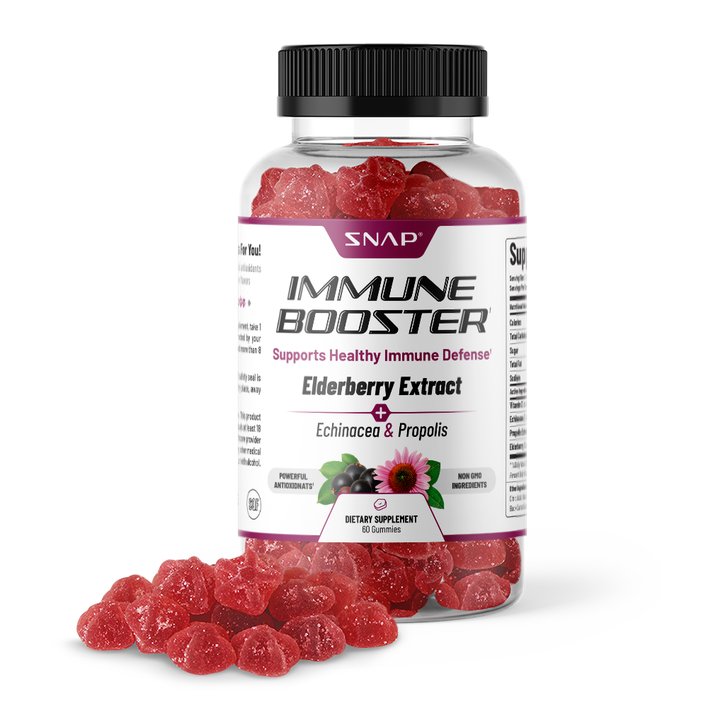 Organic Elderberry Gummies Chews Immune Support Supplement with Vitamin C - 60ct