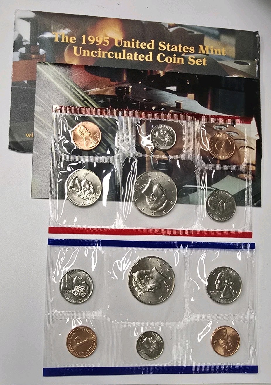 1995 US Mint 10 Coin Uncirculated Set Complete Philadelphia & Denver OGP & COA