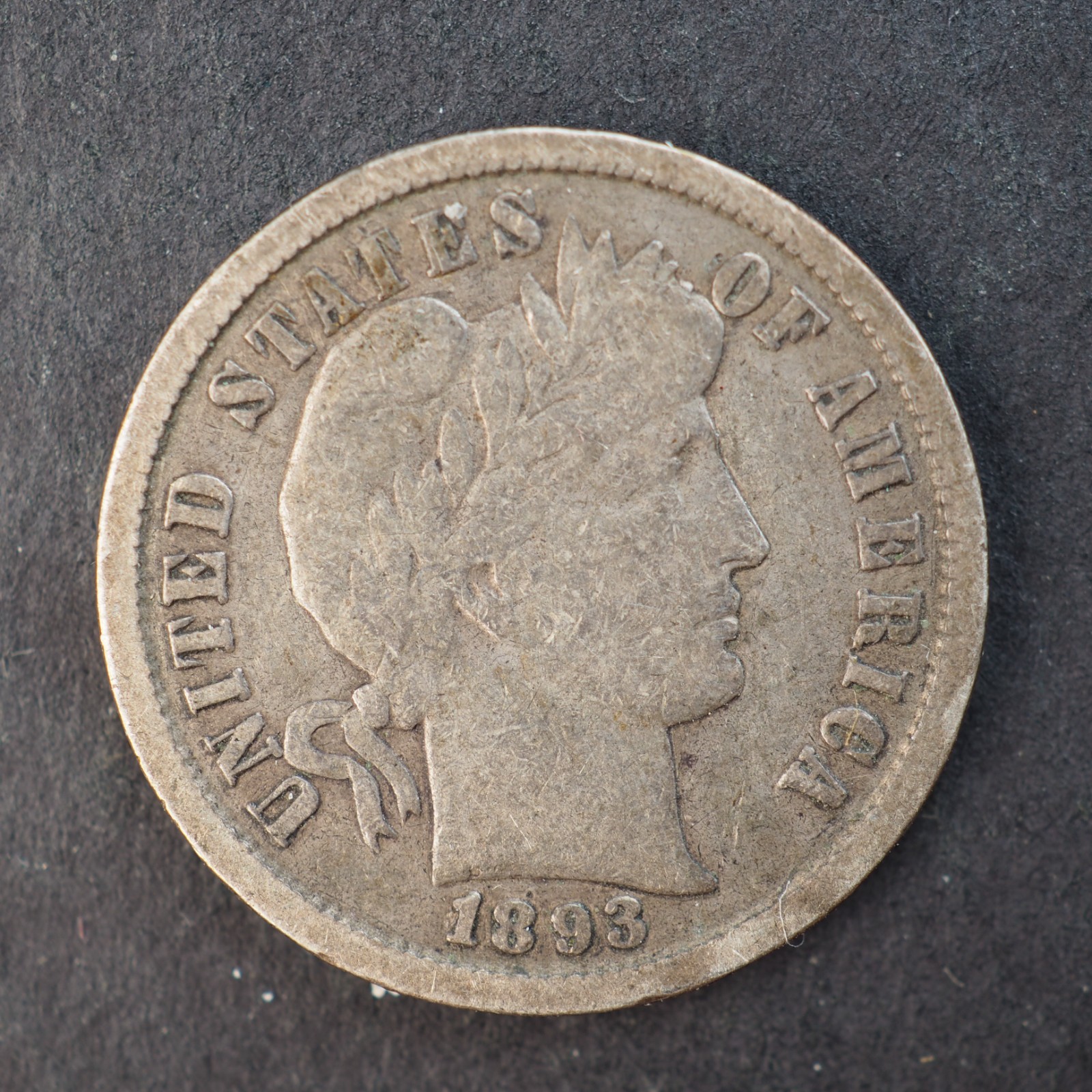 1893 *S* BARBER SILVER DIME ***NICE COIN!*** - FREE SHIPPING! C4376