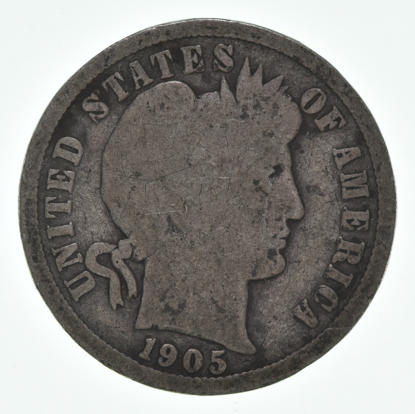 1905-O Barber Dime 90% Silver Average Circ