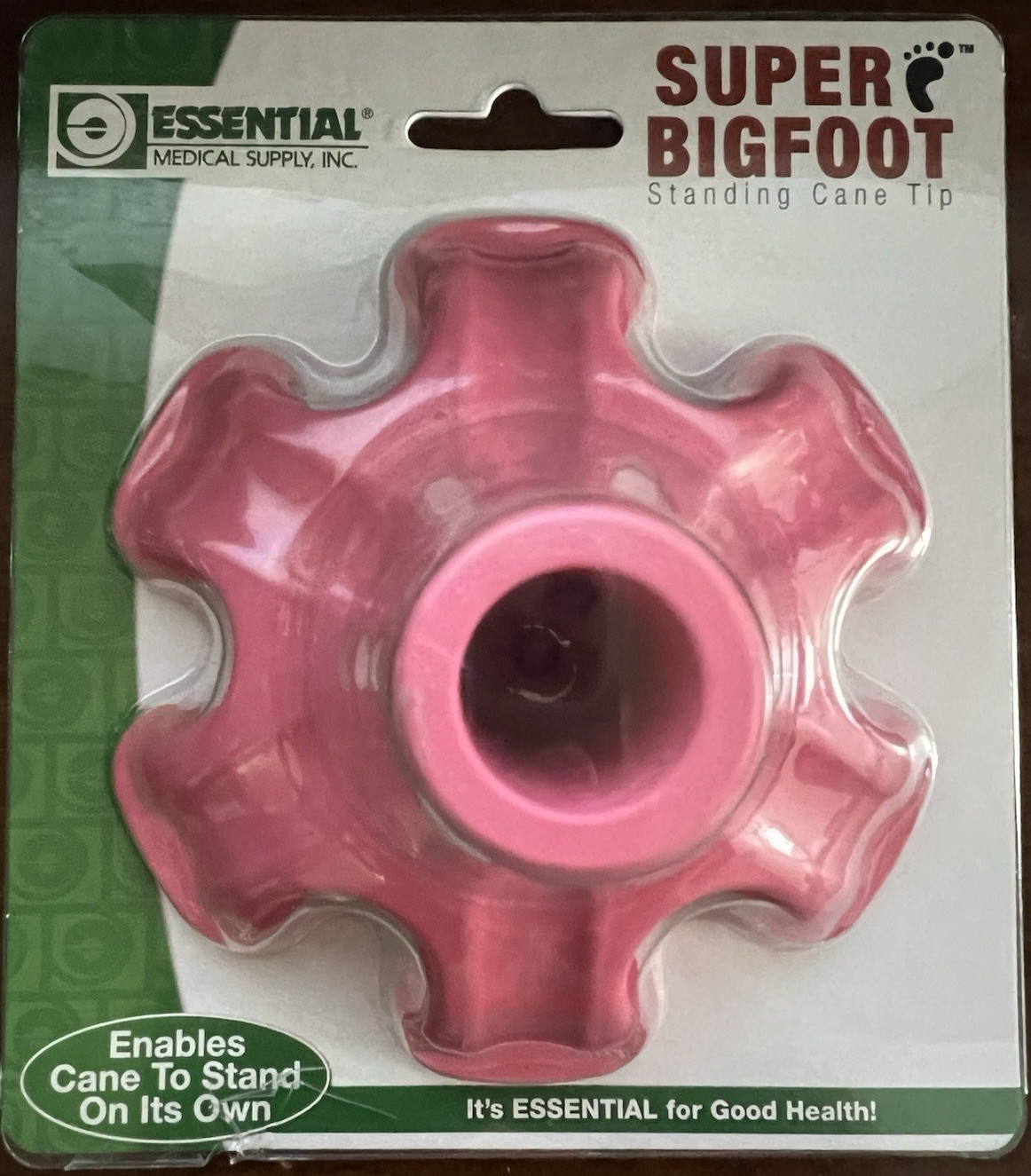 Essential Medical Super Big Foot Bigfoot Self Standing Cane Tip & FREE SHIP!