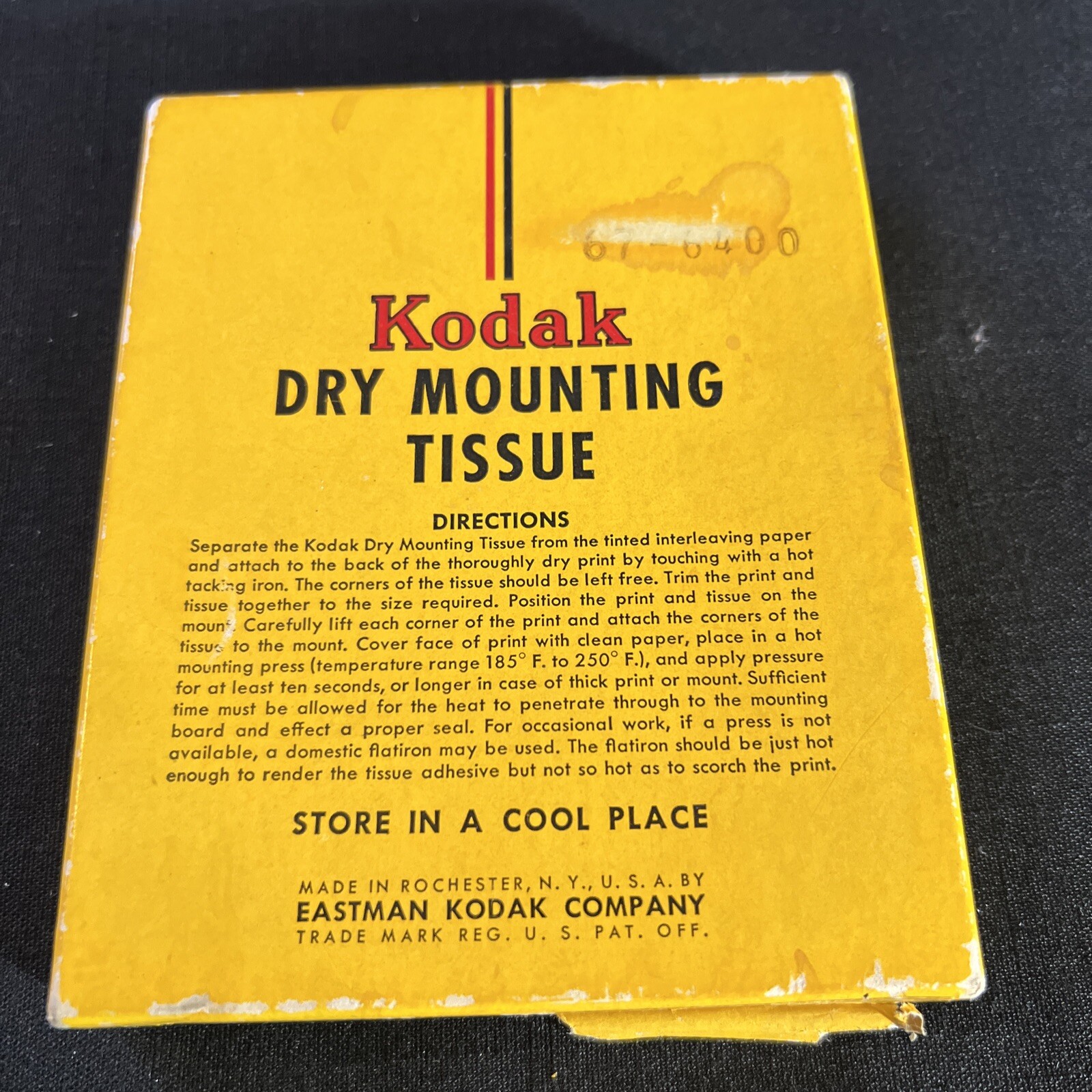 Kodak Dry Mounting Tissue 4x5. At least 100 Sheets. Old Stock In Box.