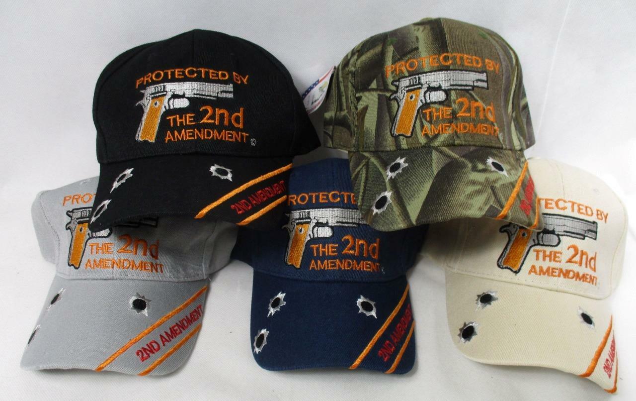 Protected By The 2nd Amendment Cap Hat Gun Rights Bullets NRA Adjustable Fit
