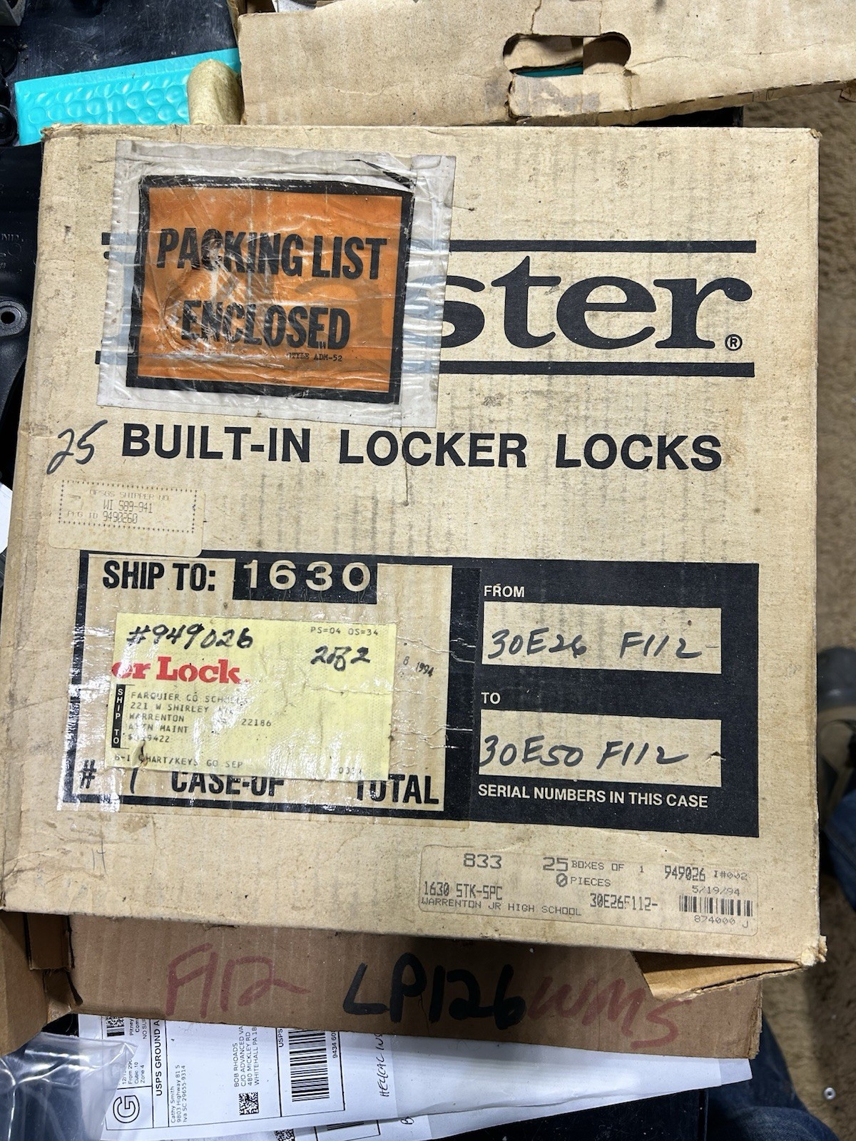 Master Lock Built In Locker Parts Lot Assorted Combo Lock Pieces Cards AS IS