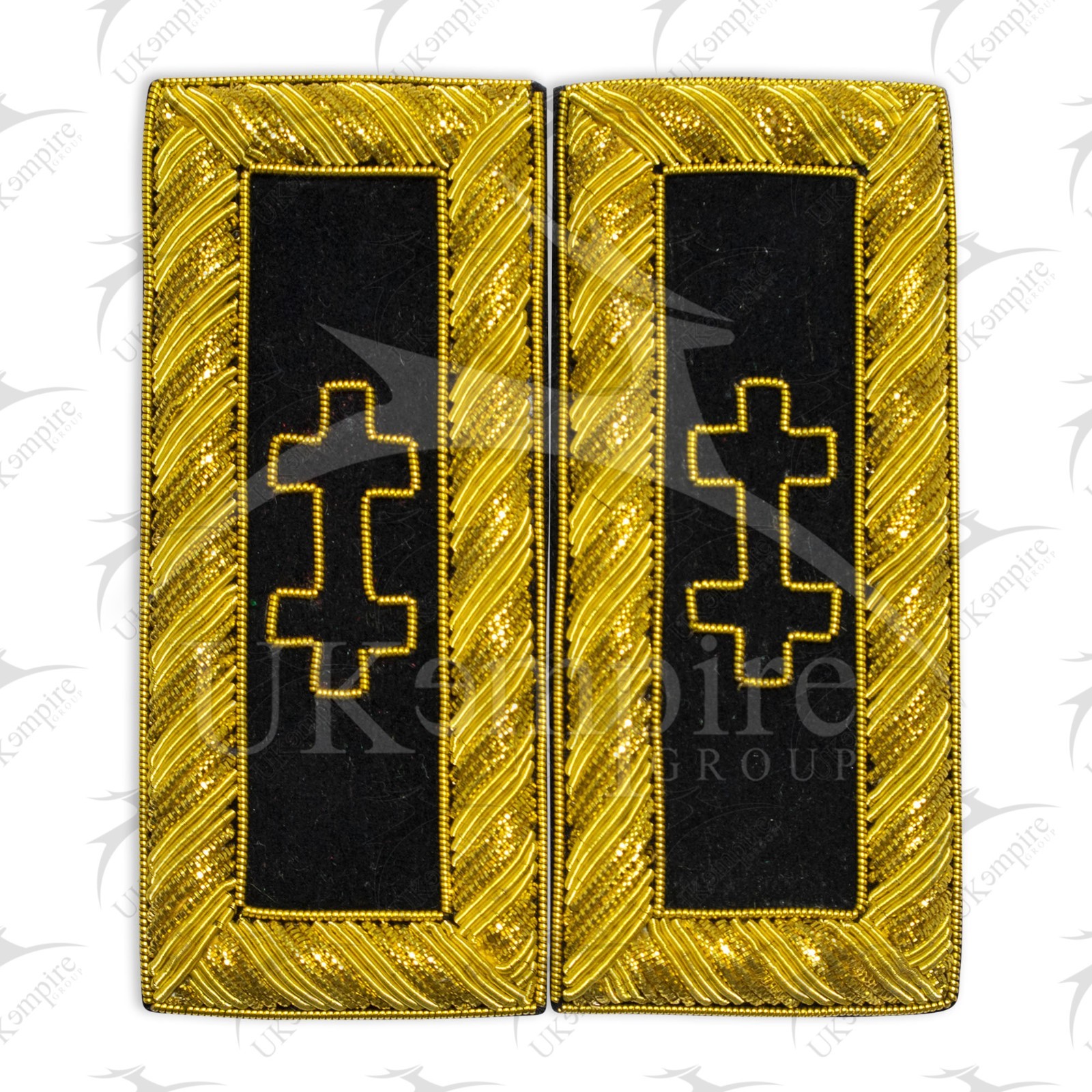 Masonic Knight Templar Encampment Cross Shoulder Boards – Hand Embroidered Large
