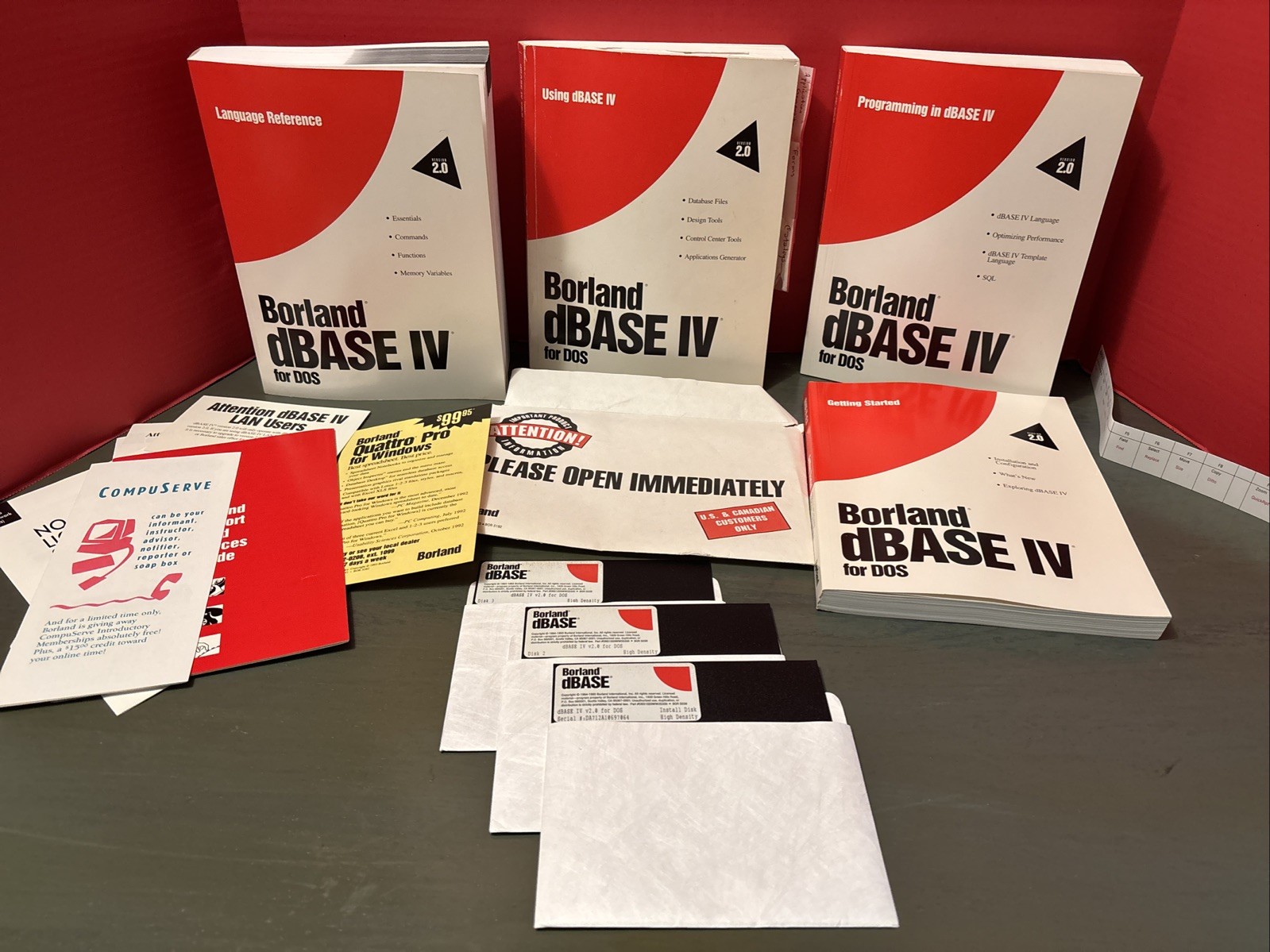 Borland ® dBase IV Version 2.0 Database - 1993 DOS For IBM PCs -