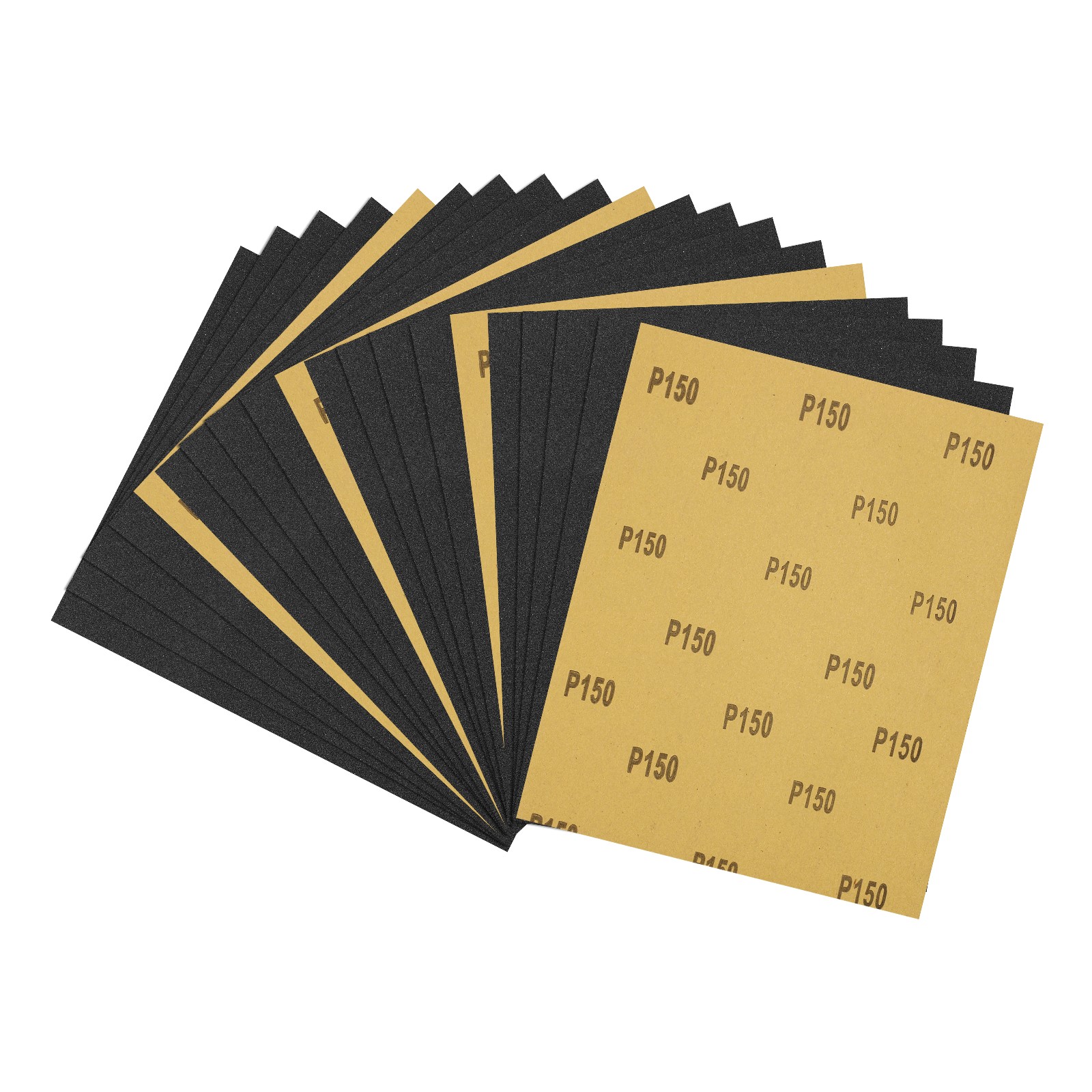 20pcs Sand Papers - [9 x 11 Inch x 150 Grits] Alumina Sandpaper Sheets Black