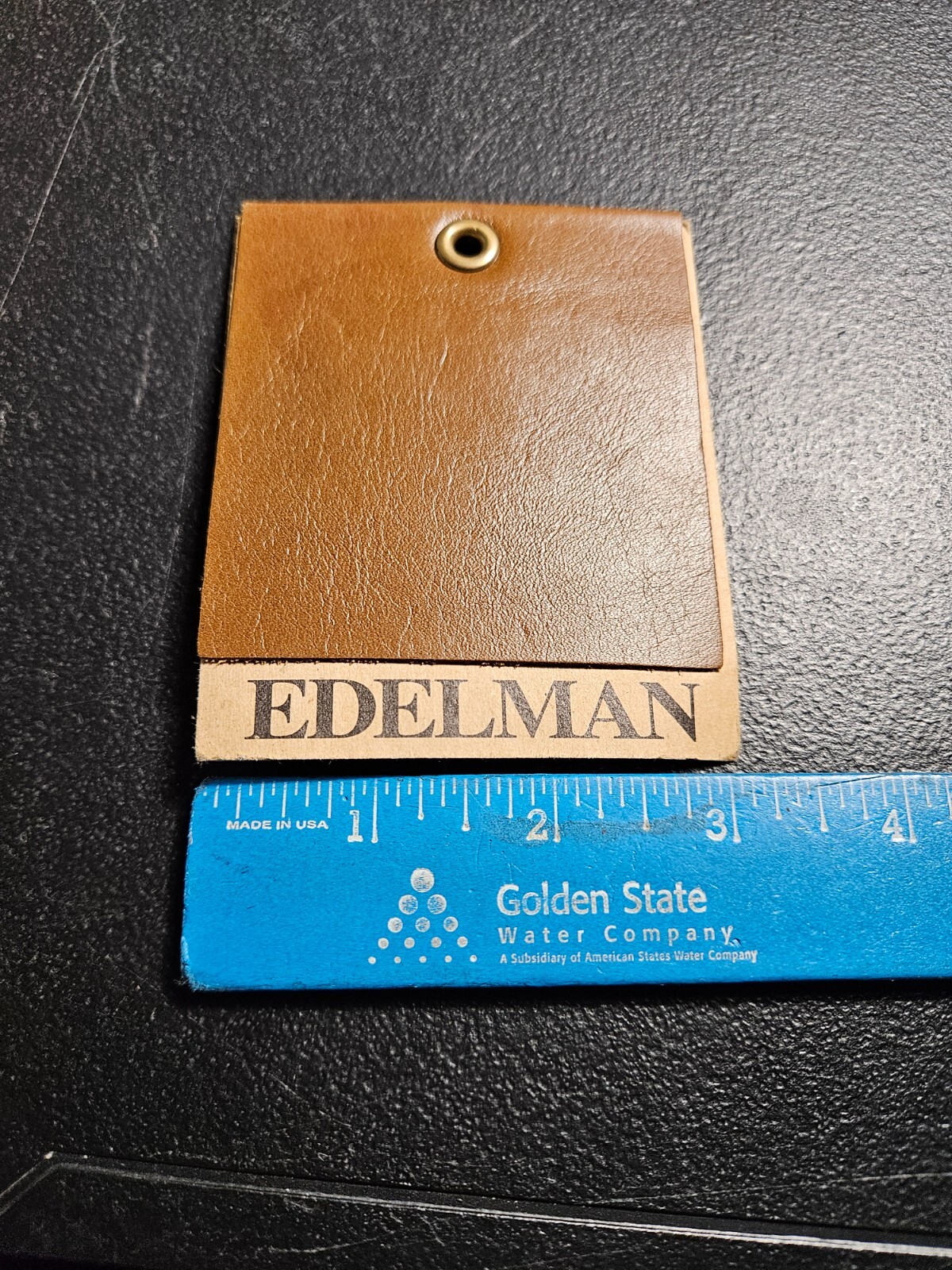 KID CALF, "WALNUT" COWHIDE. EDELMAN LEATHER PATCH 3 X 3
