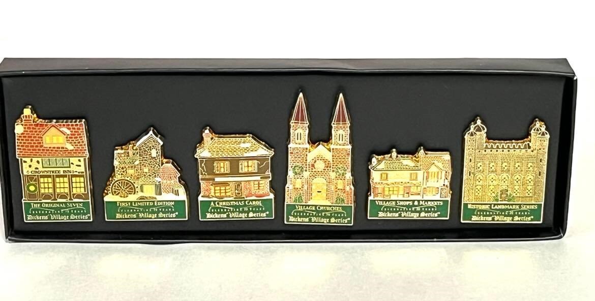 DEPT 56 "20th ANNIVERSARY DICKENS VILLAGE HISTORY PINS" NEW * FREE SHIPPING