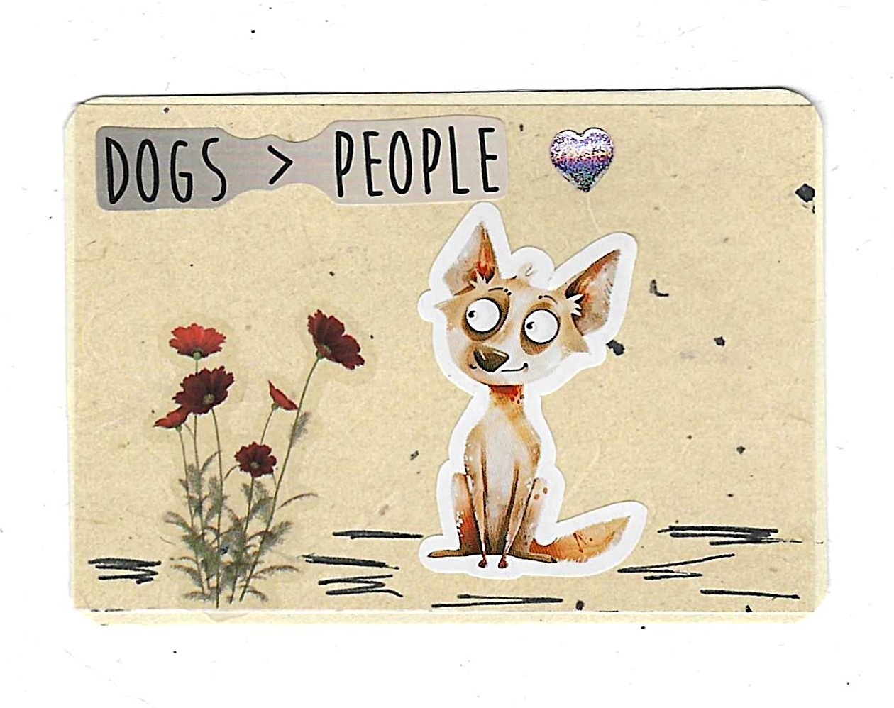 ACEO Art Trading Card ATC Collage Cute Dog OOAK Dogs Are Greater Than People