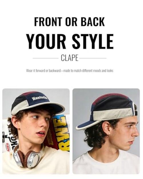 Mesh Baseball Cap for Men, 5 Panel Quick Dry Flat One Size Bs265p01-khakibrown