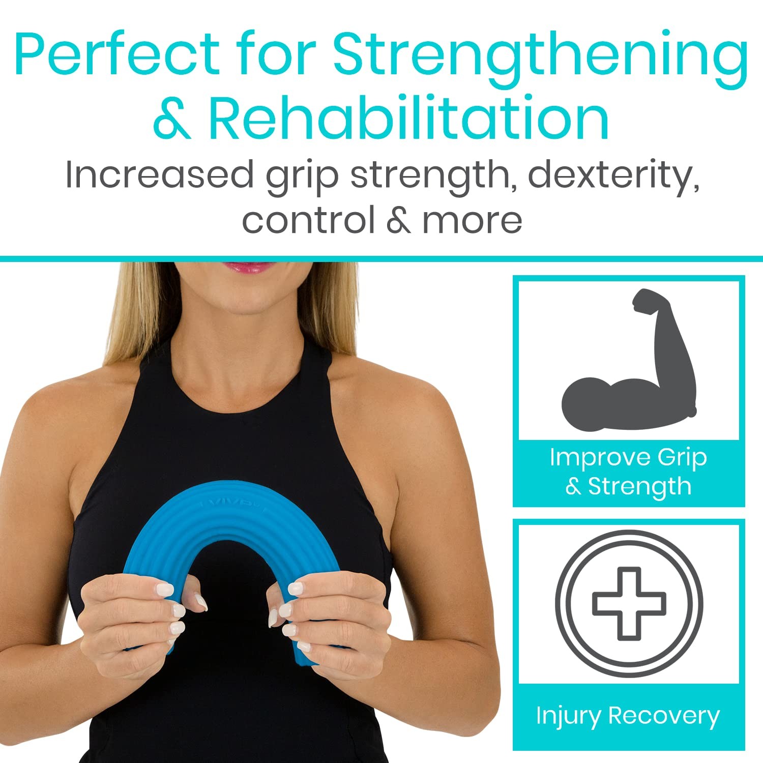Vive Flex Therapy Bar for Tennis Elbow Relief Blue - Medium, - Medium