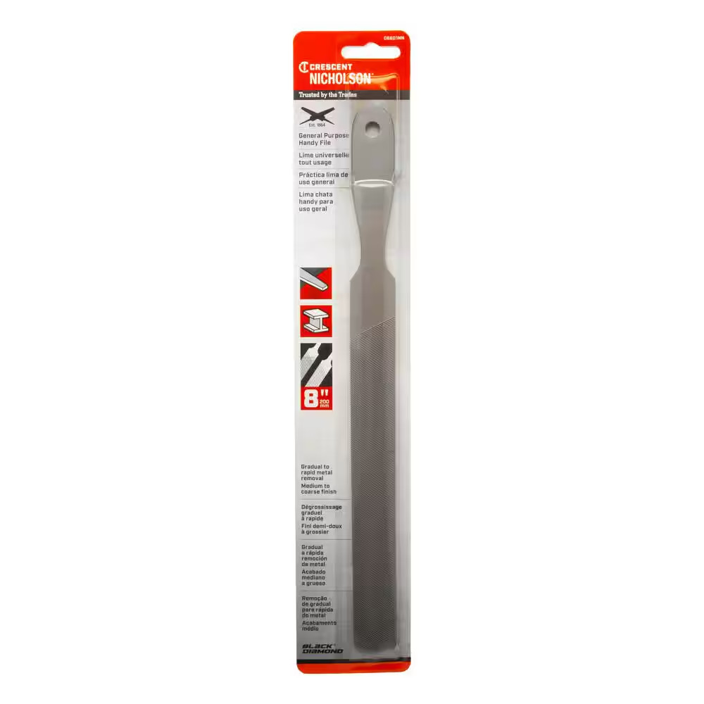 Nicholson 8 In. Rectangular Double/Single Cut Handy File
