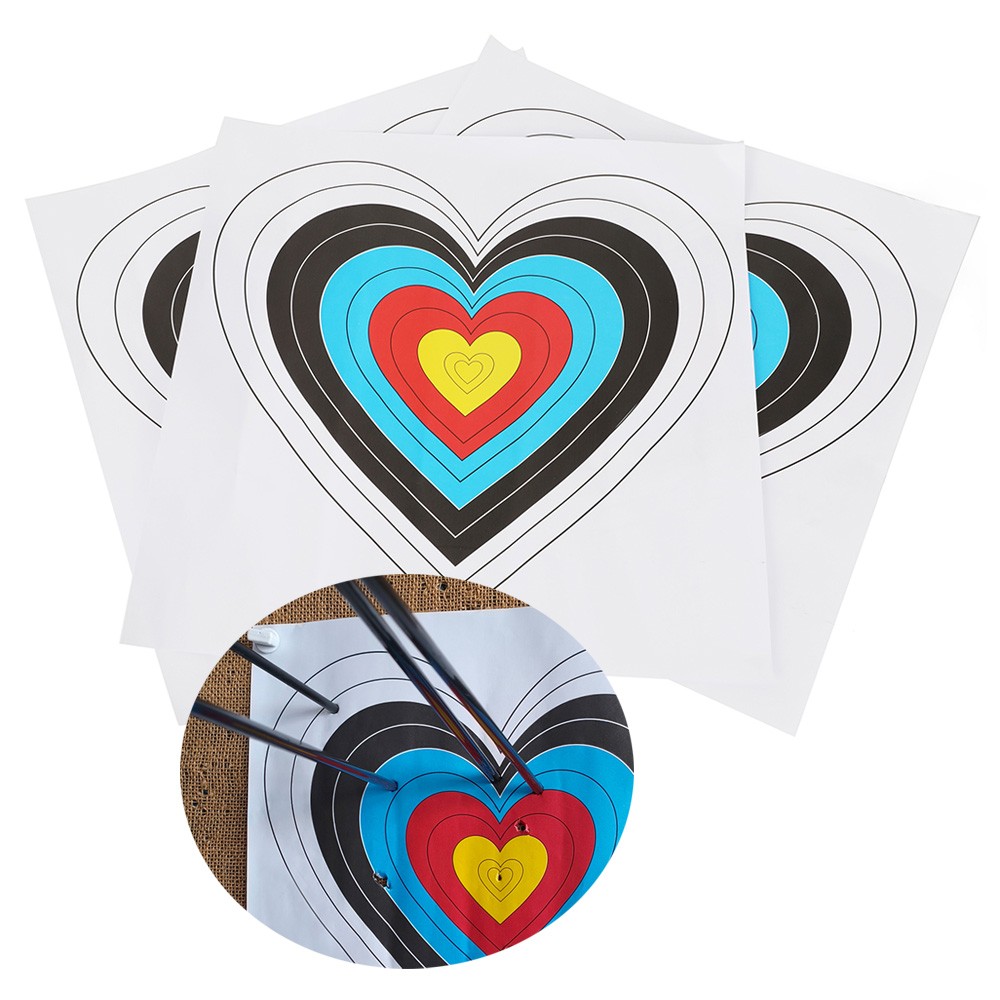 Heart Shaped Target Paper 40x40cm Durable Archery Bow Arrow Shooting Practice