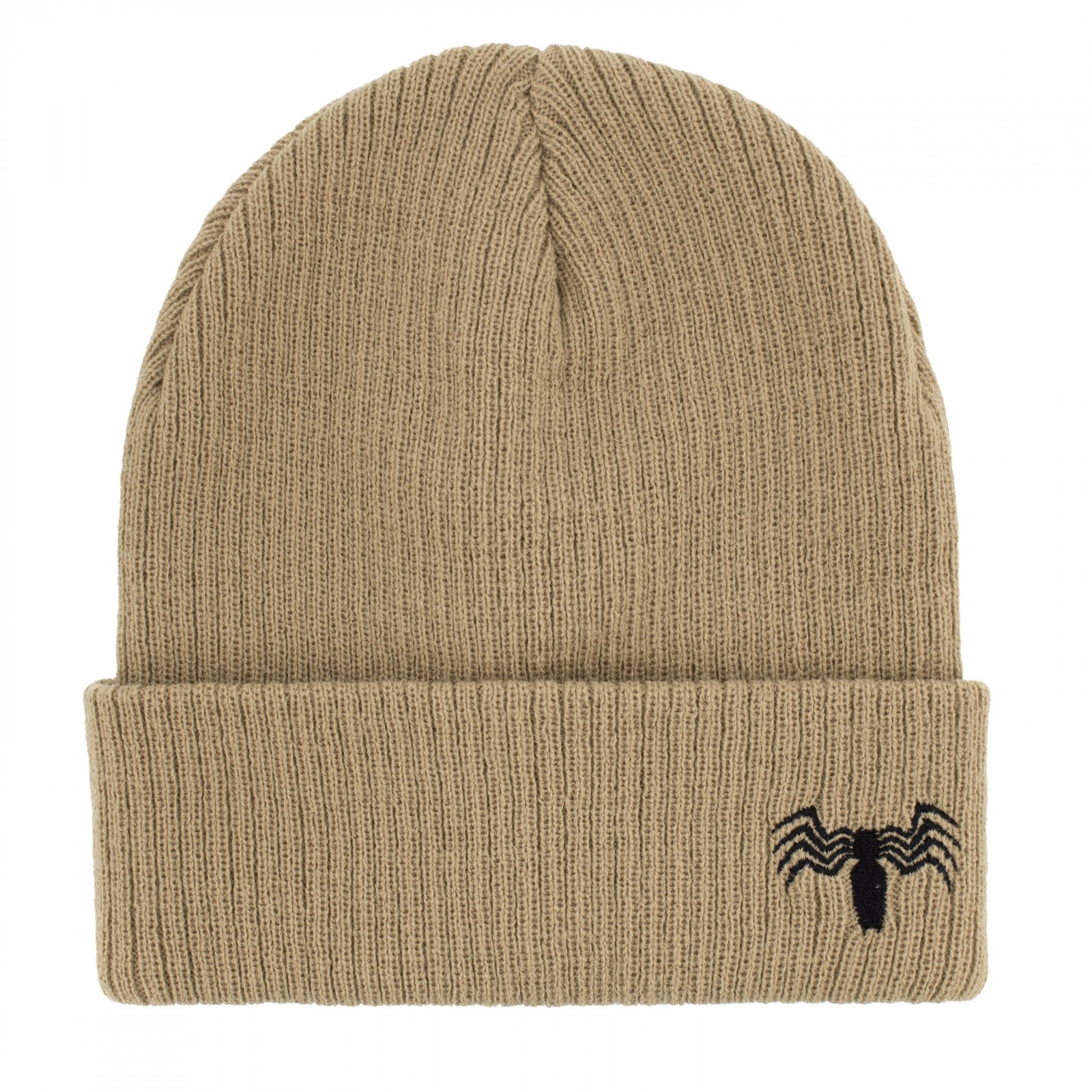 Spider-Man Black Spider on Beige Cuffed Beanie Beige
