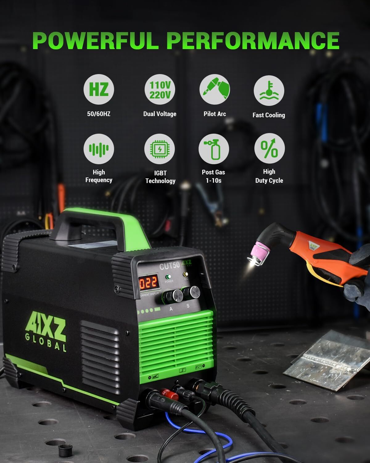 AIXZ HF Plasma Cutting Machine 50Amp Non-Touch Pilot Arc 110V/220V Plasma Cutter