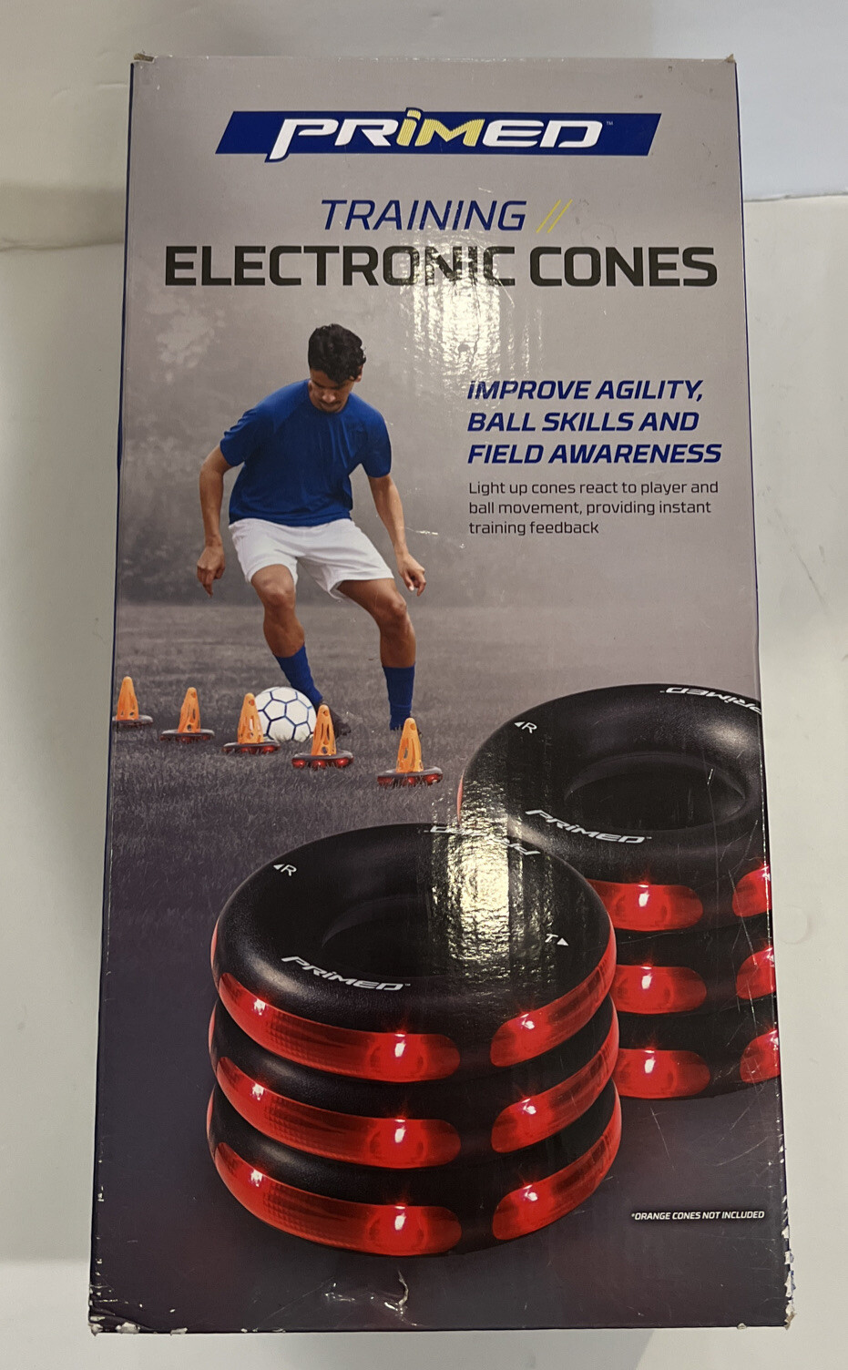 NEW OTHER Set of 6 Electronic Cones for Sports Soccer Agility Training by Primed