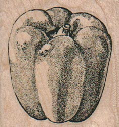 Pepper 1 3/4 x 1 3/4" Mounted Rubber Stamp, Food and Drink Stamp