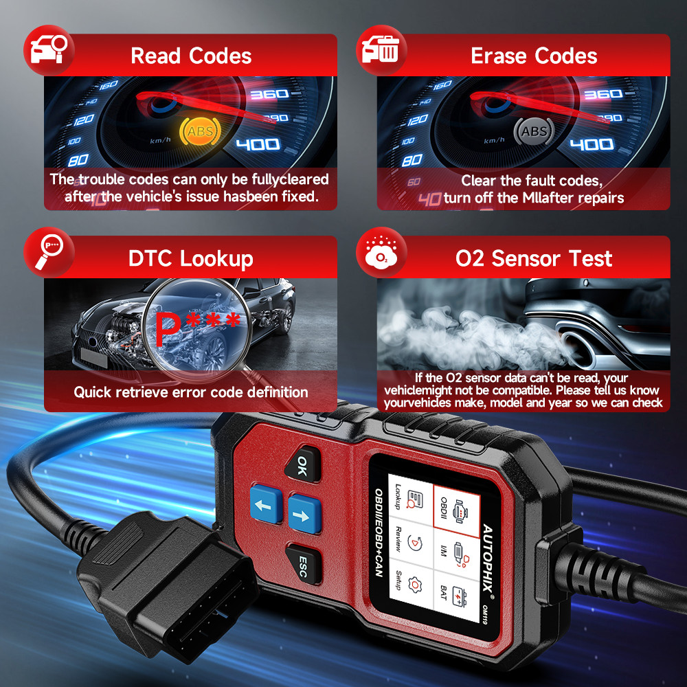 1996+ Car OBD2 Diagnostic Scanner Live Data Trouble OBD Code Reader Battery Test