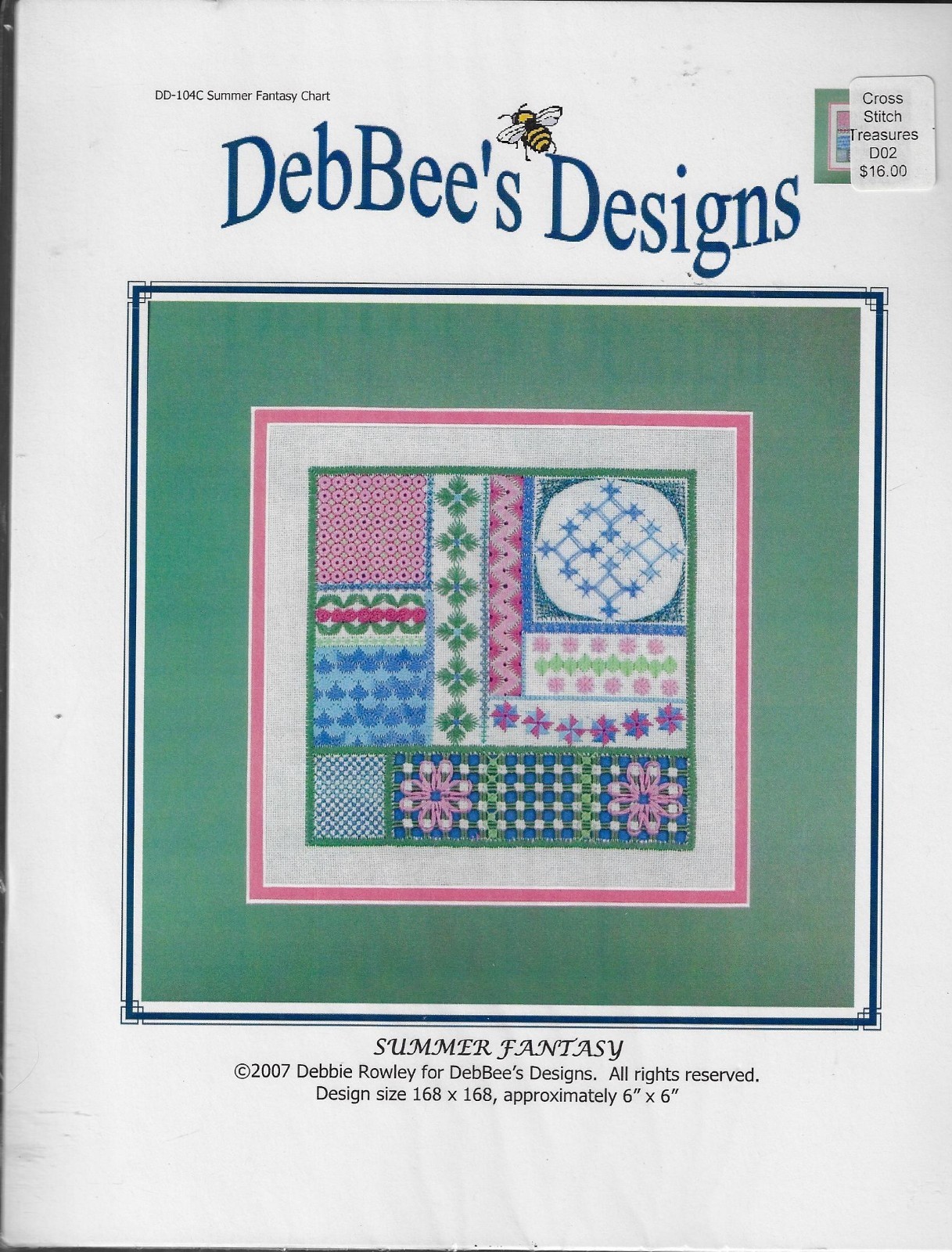 DebBee's Designs -Summer Fantasy DD-104C- Debbie Rowley  2007 Needlepoint  -New