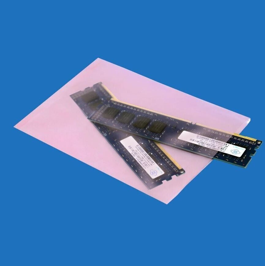 100 Pack Flat Anti-static Bags 3" x 5" - 2 Mil Large Pink Poly Bag Open Ended