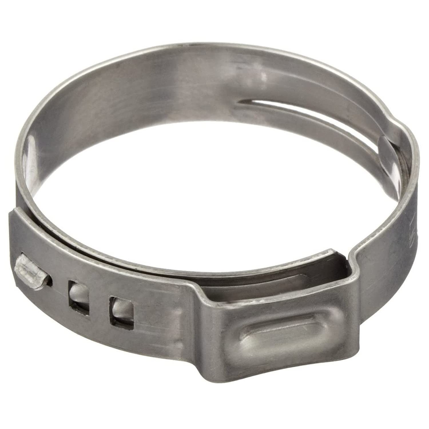 Stepless Ear Clamps, 3/4 Inch, 19.8 mm. 100-Pack Single Ear Hose Clamps