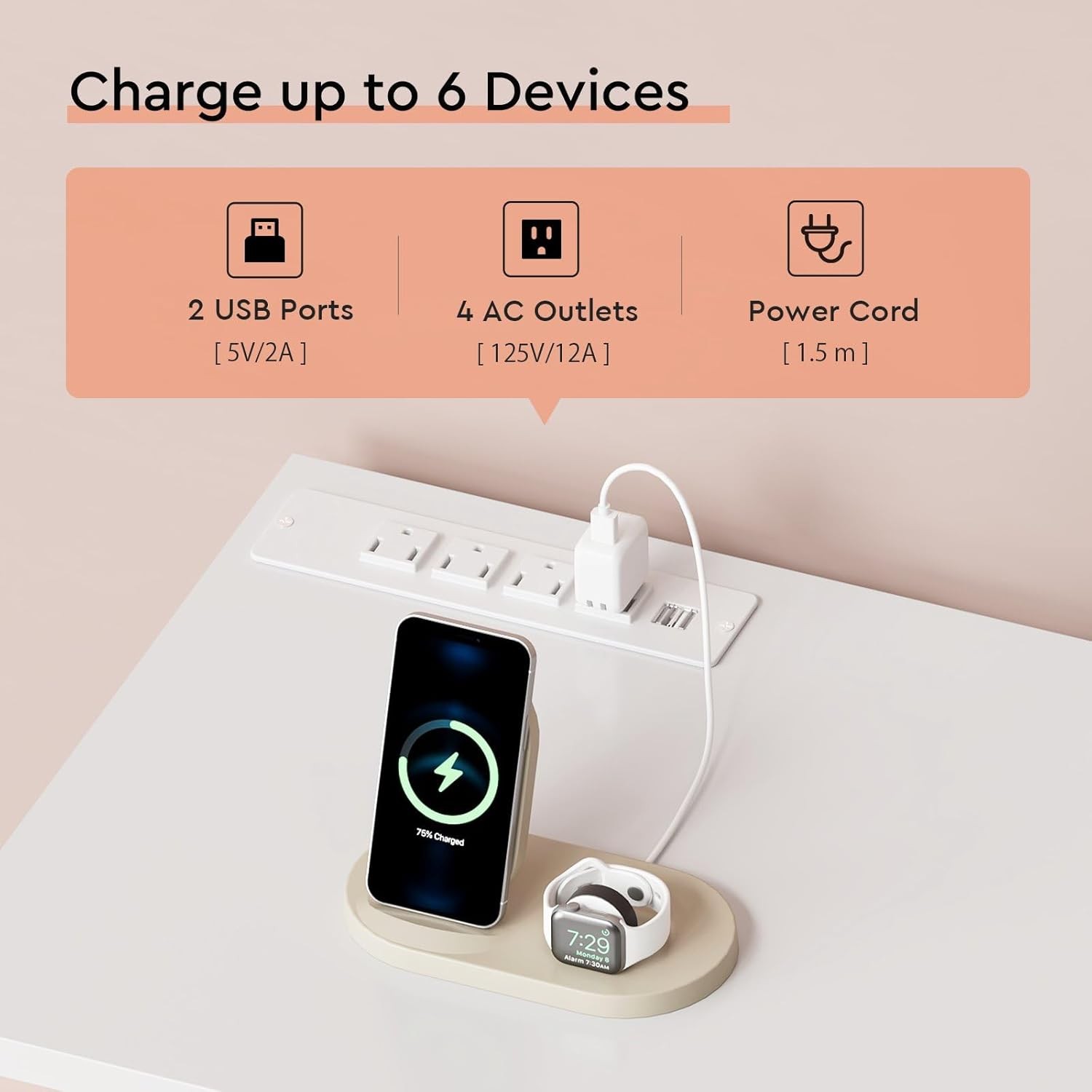 6 Drawer File Cabinet Charging Station Printer