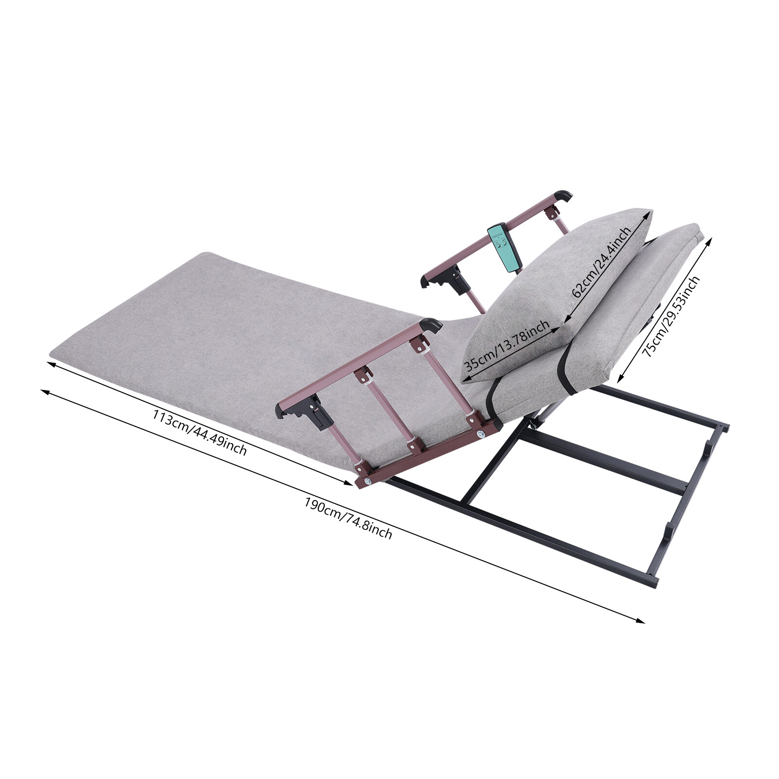 Electric Lifting Bed Backrest 2-80° Adjustable Back Rest Support Brand New--