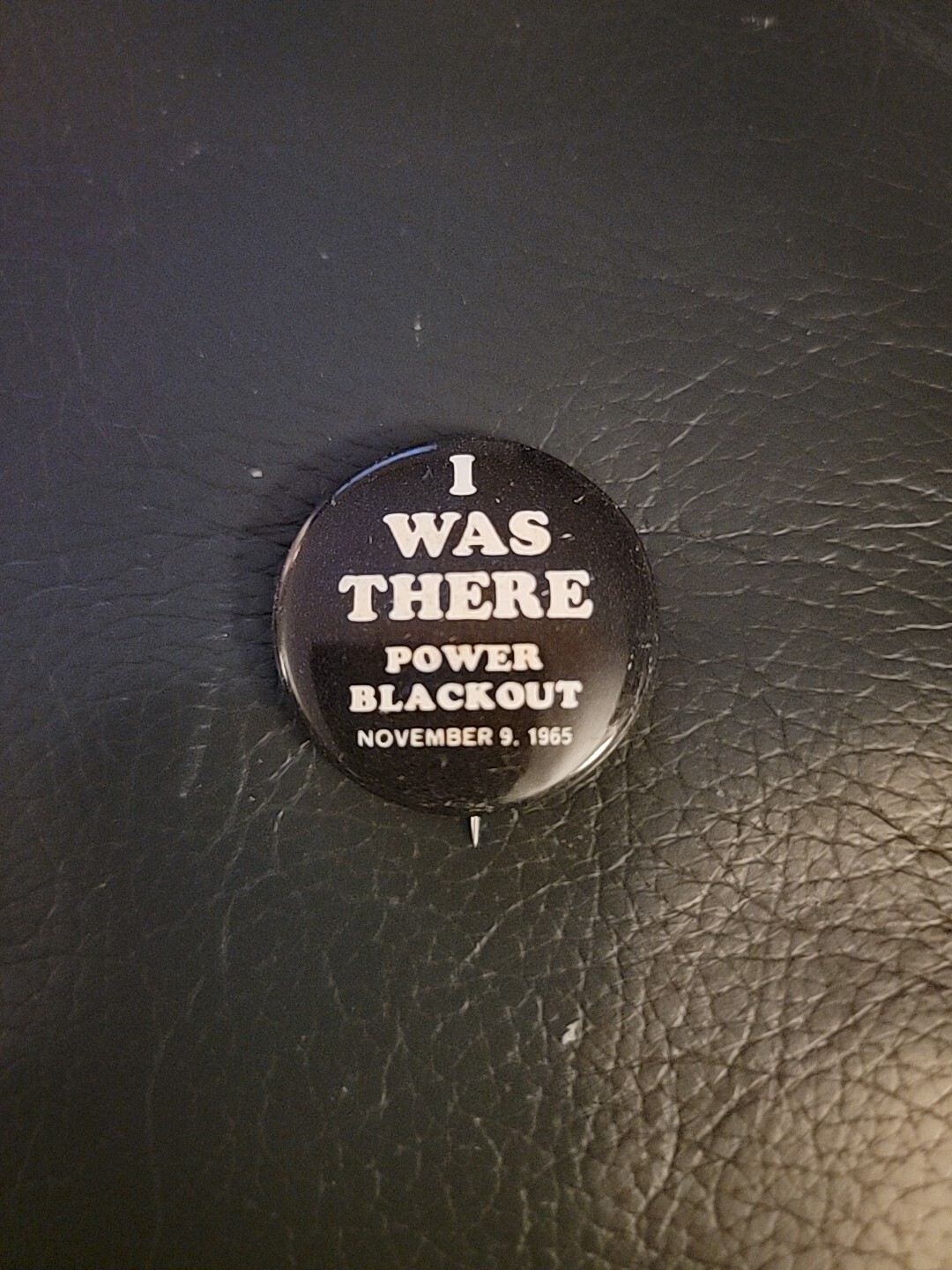 1965 In Memories Of New York City Darkest Hour Blackout Power Outage Pin. 1-1/8”