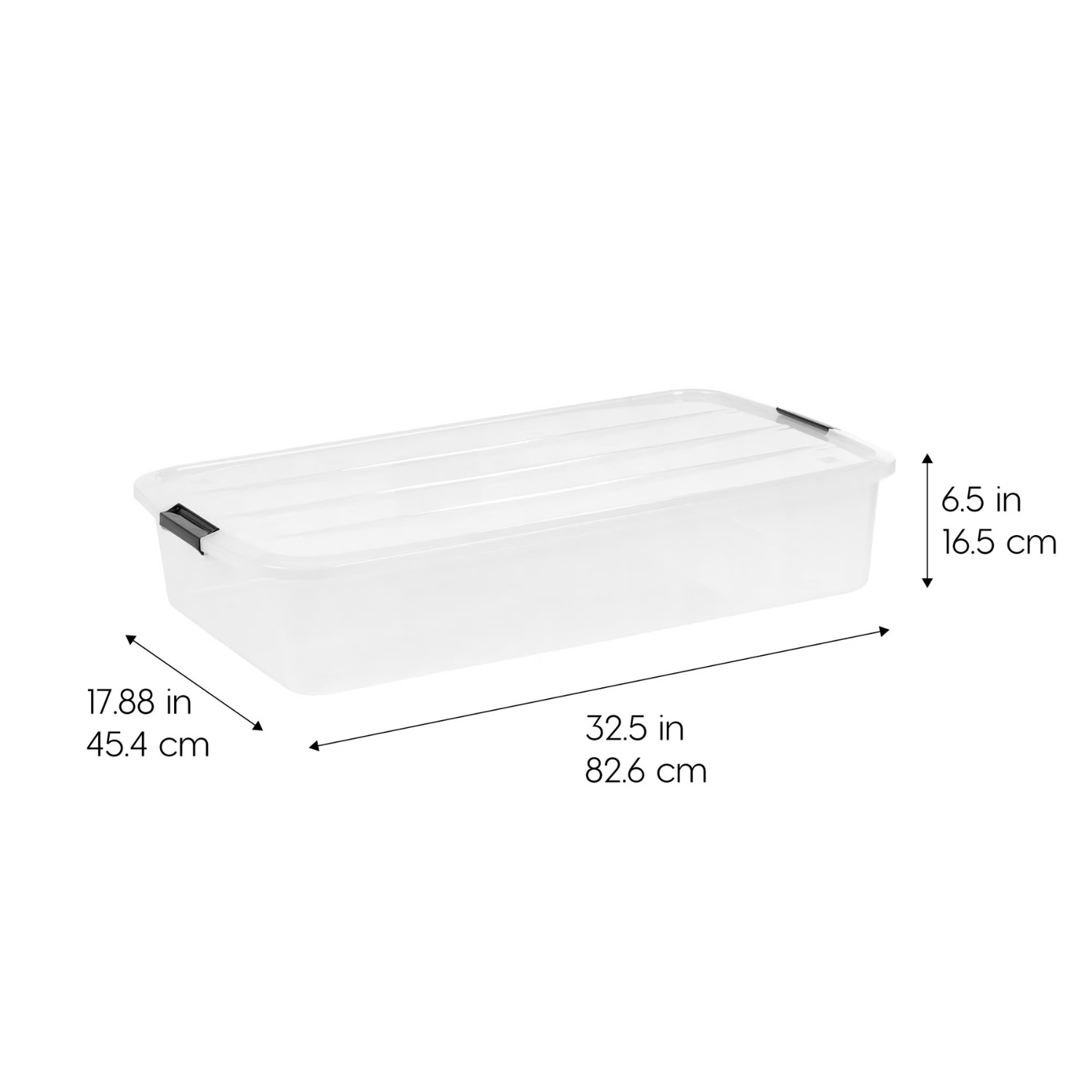 3 Pack IRIS USA 50 Qt Under Bed Storage Bins Clear with Latching Lids
