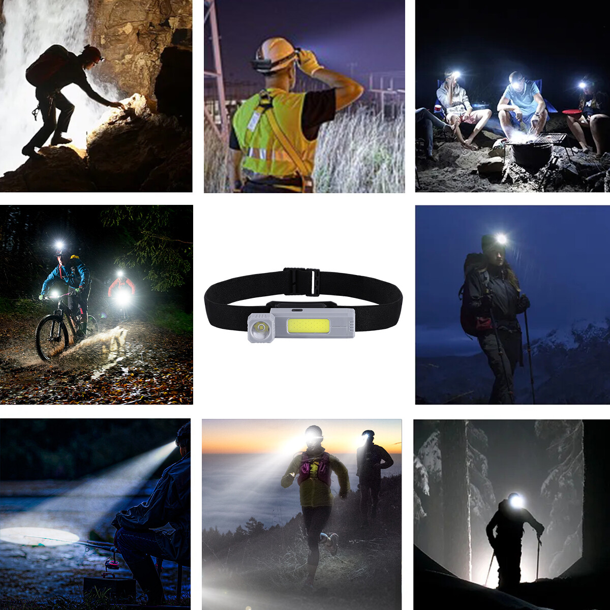 LED COB Magnetic Work Light USB Rechargeable Flashlight Torch Headlight Headlamp