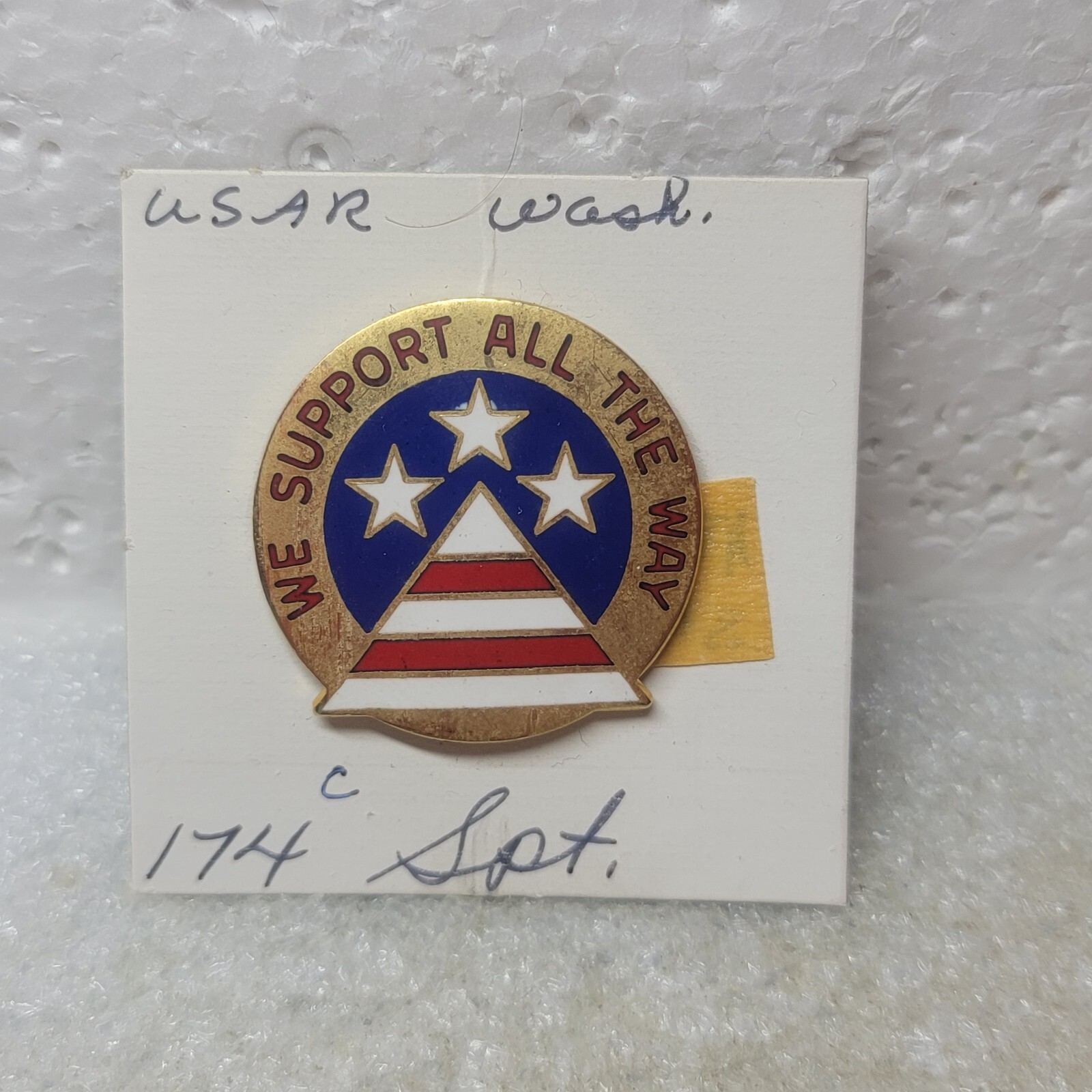 US Army 174th Quartermaster Battalion We Support All The Way Pin Made in USA