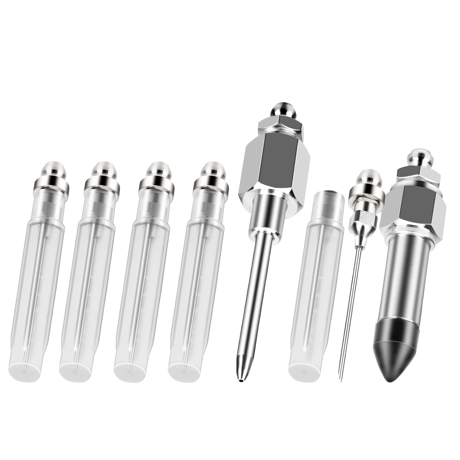 Grease Gun Injector Needle Nozzle Dispenser Rubber Joint Fitting Accessories Set