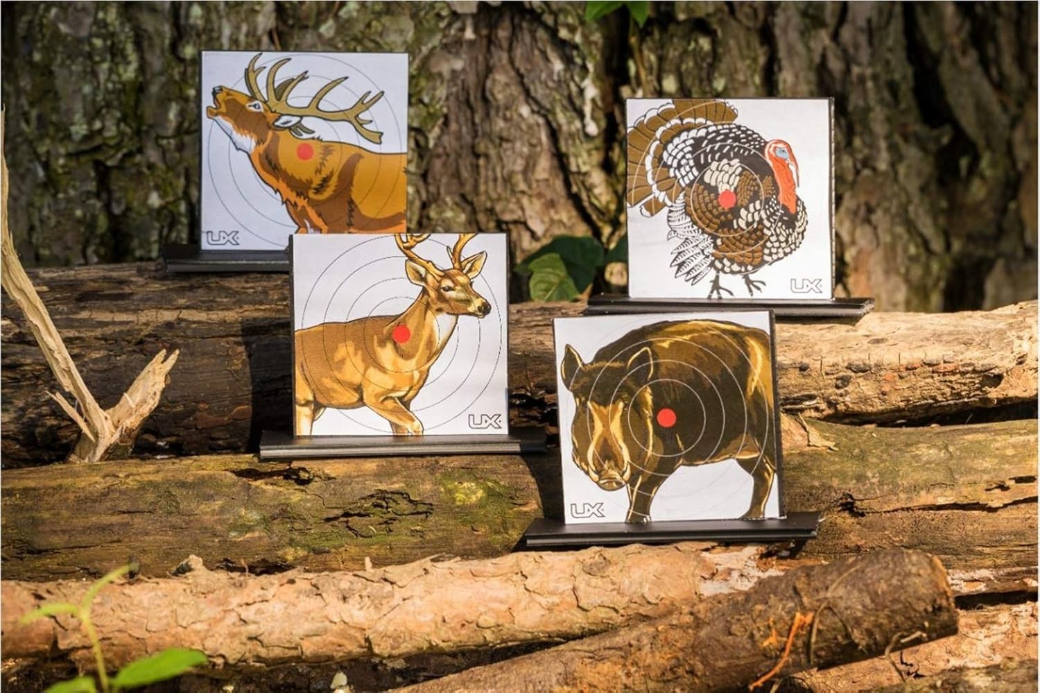 Diverse 100-Pack Paper Shooting Targets with Bullseye - Deer, Elk, Hog & More