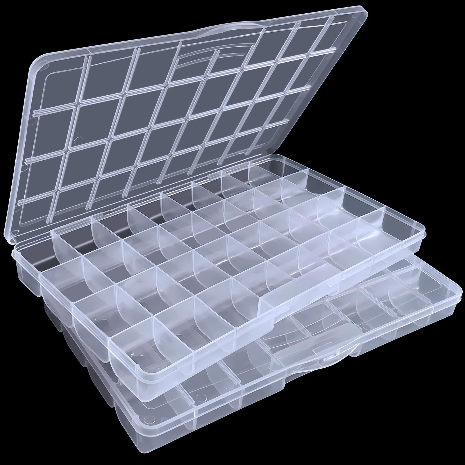 DUOFIRE 32 Grid Bead Organizer Box 2 Pack