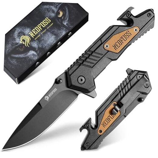 Pocket Knife AK10, 4 in 1 Pocket Tactical knife for Men Women, Hunting